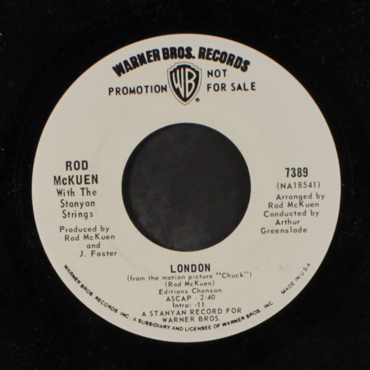 i think it's going to rain today / london by ROD MCKUEN