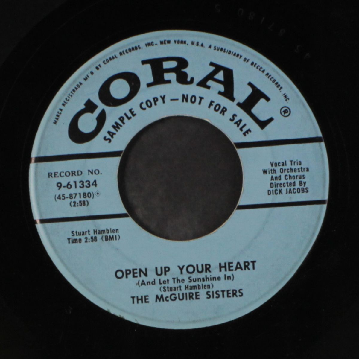open up your heart / melody of love by MCGUIRE SISTERS