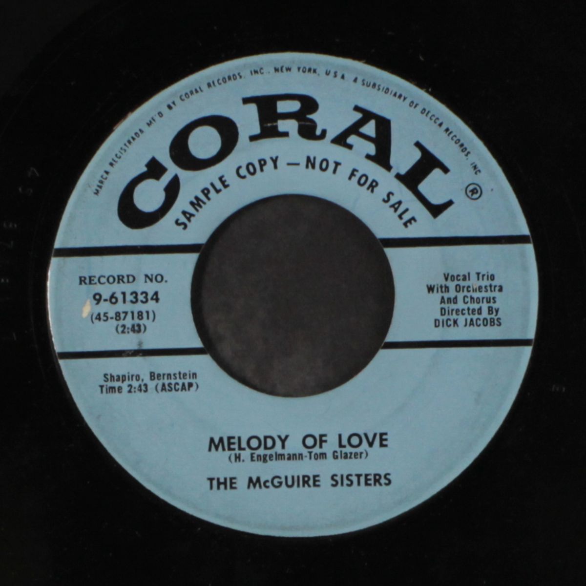 open up your heart / melody of love by MCGUIRE SISTERS