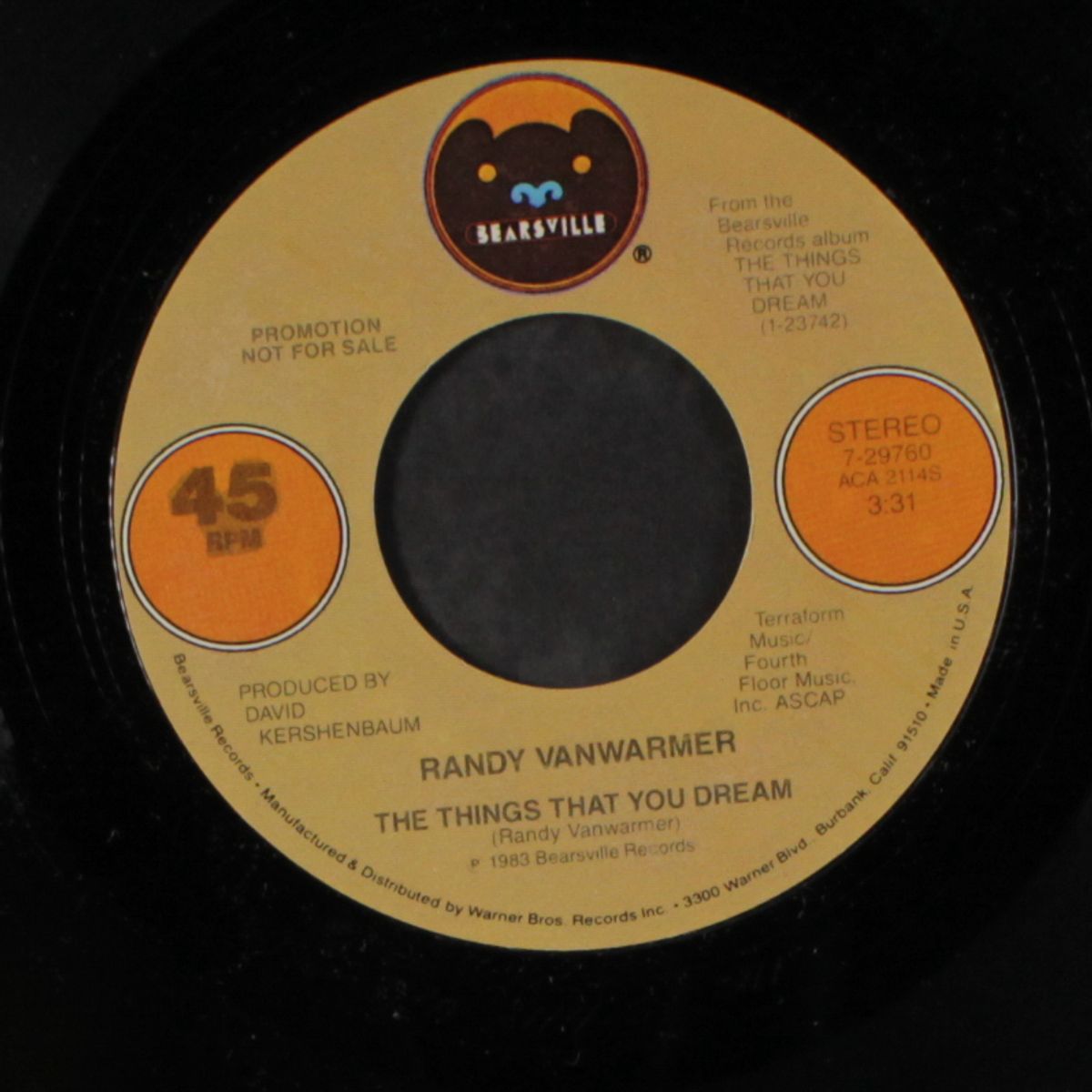 the things that you dream / hester's song by RANDY VANWARMER
