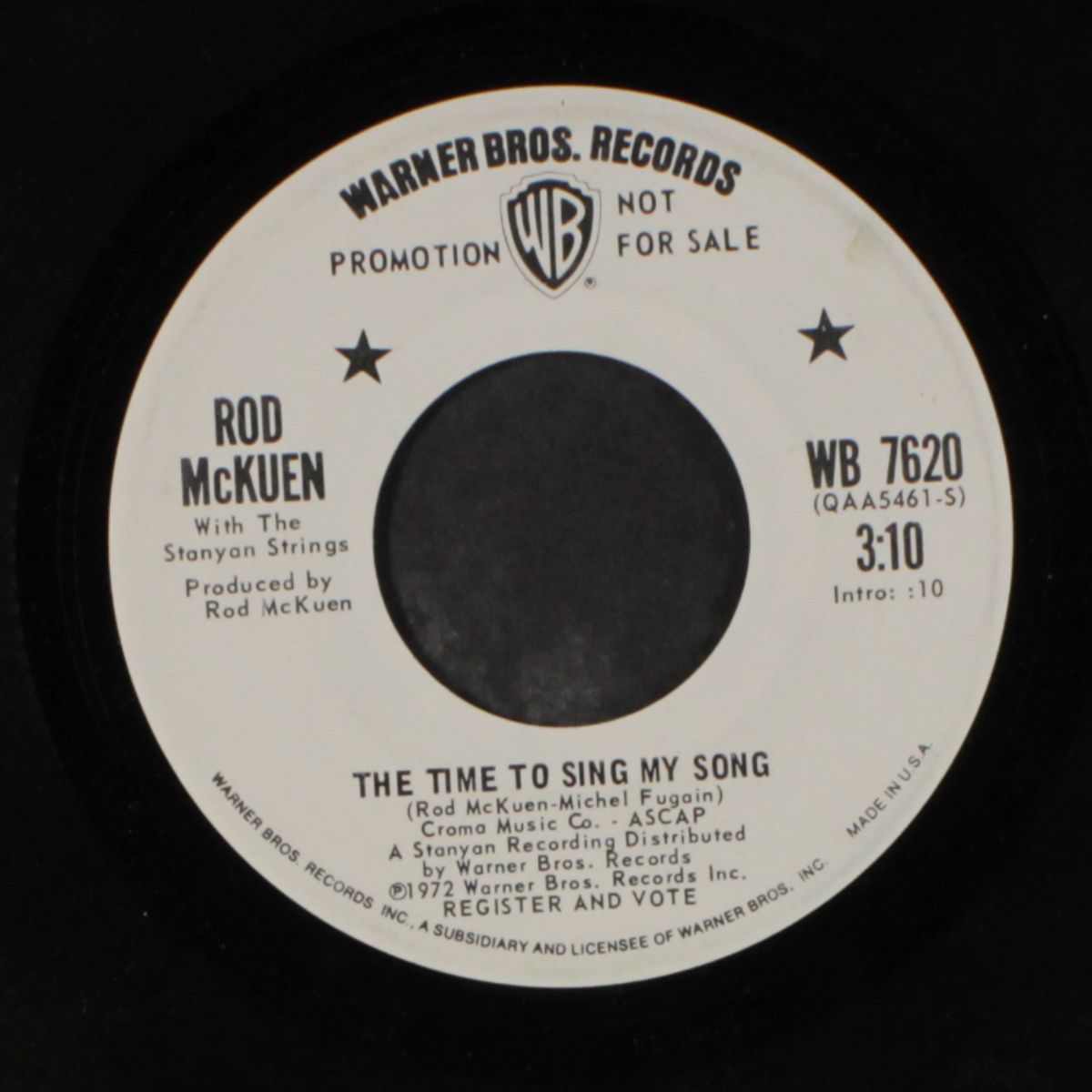 the time to sing my song by ROD MCKUEN