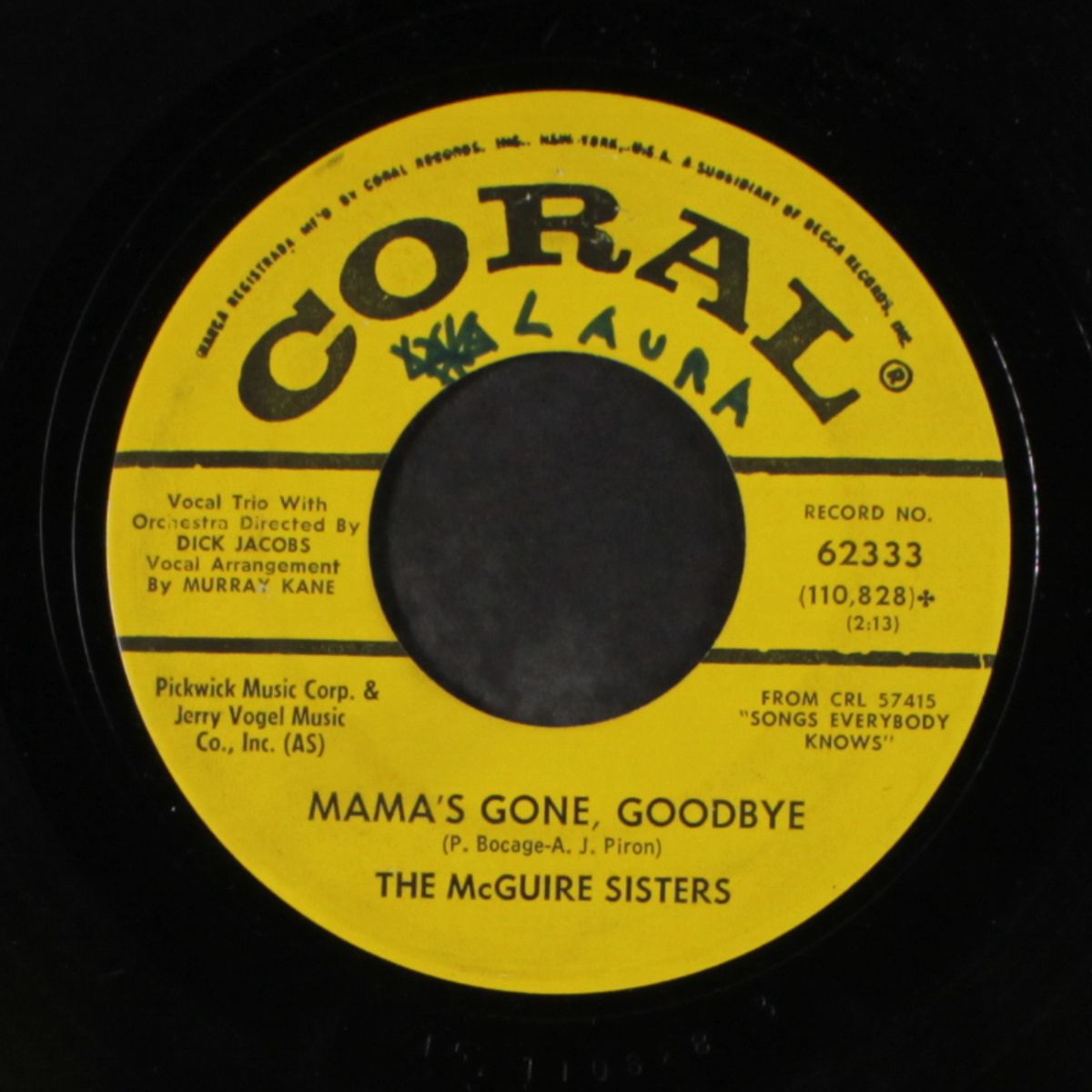 mama's gone goodbye by MCGUIRE SISTERS