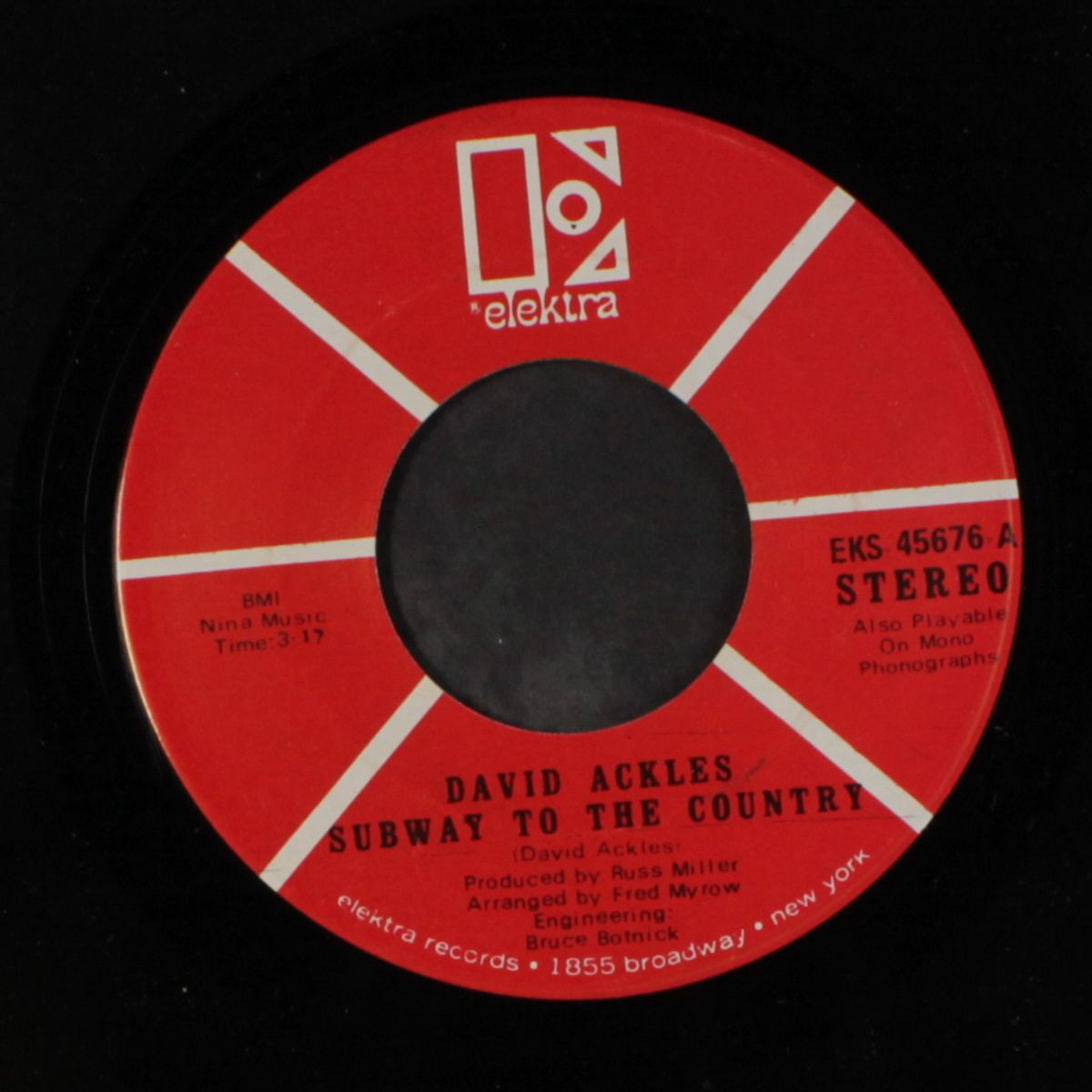 subway to the country / that's no reason to cry by DAVID ACKLES