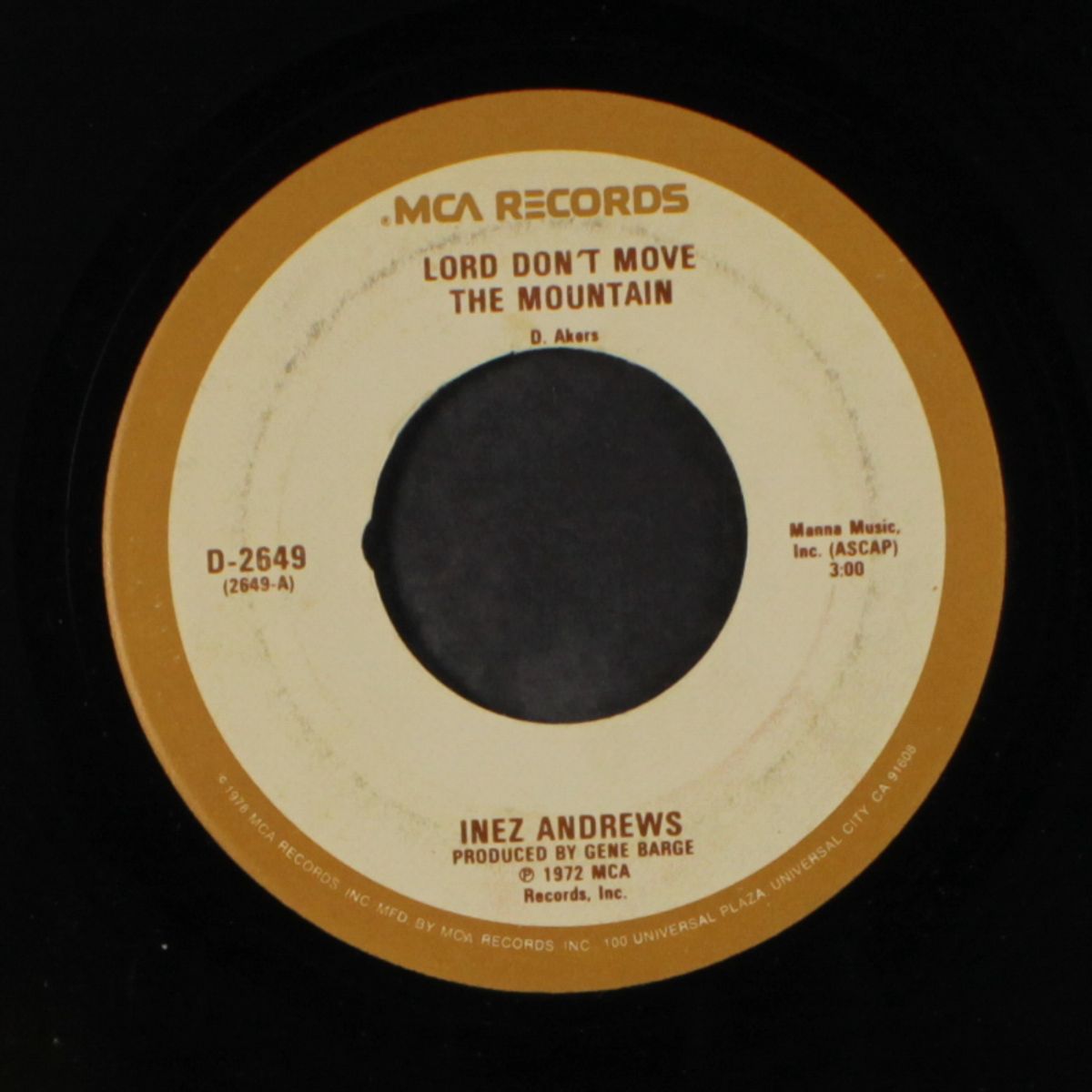 lord don't move the mountain / i'm free by INEZ ANDREWS