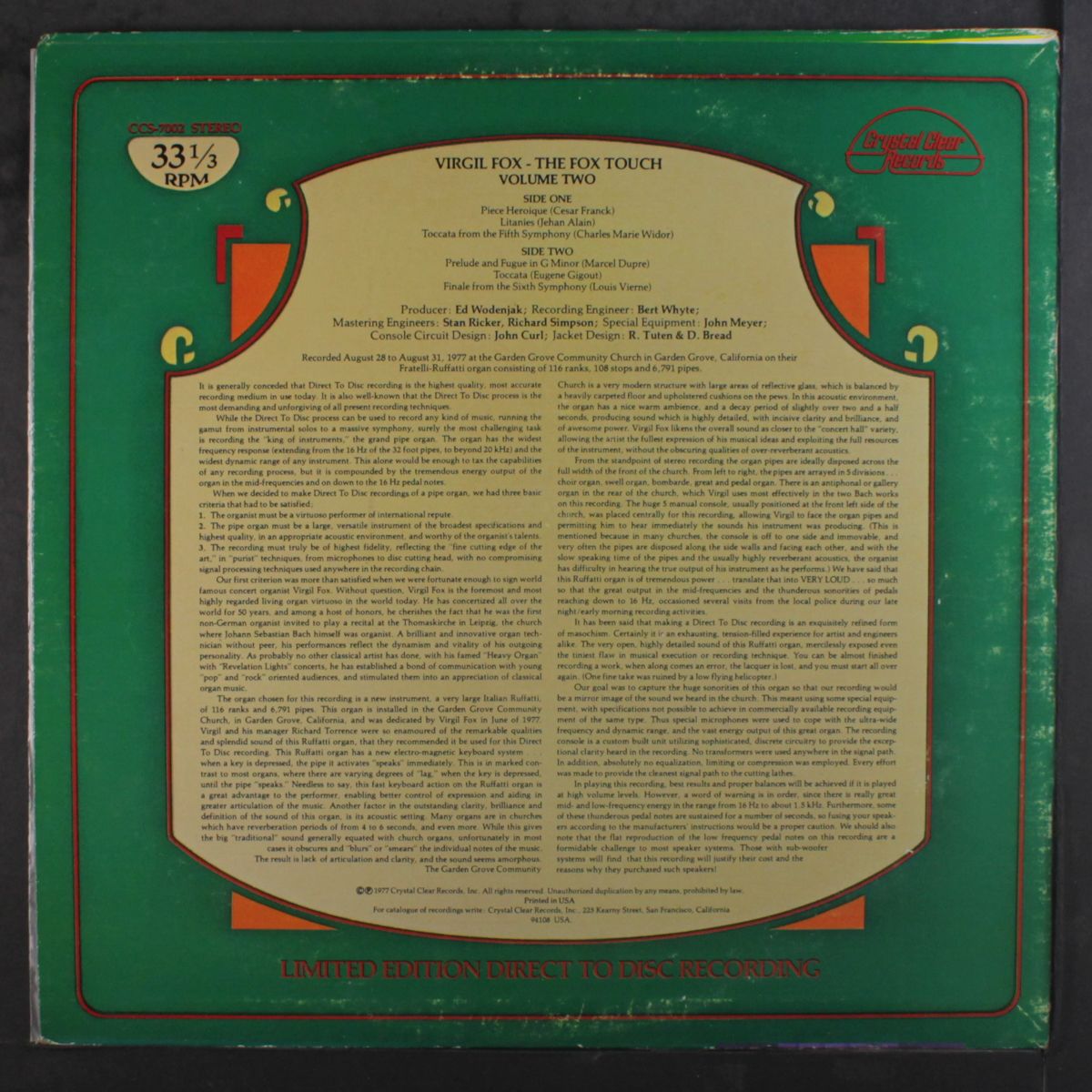 the fox touch volume two by VIRGIL FOX