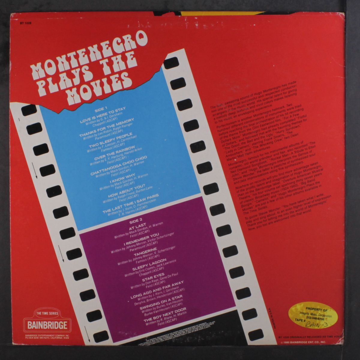 plays the movies by HUGO MONTENEGRO