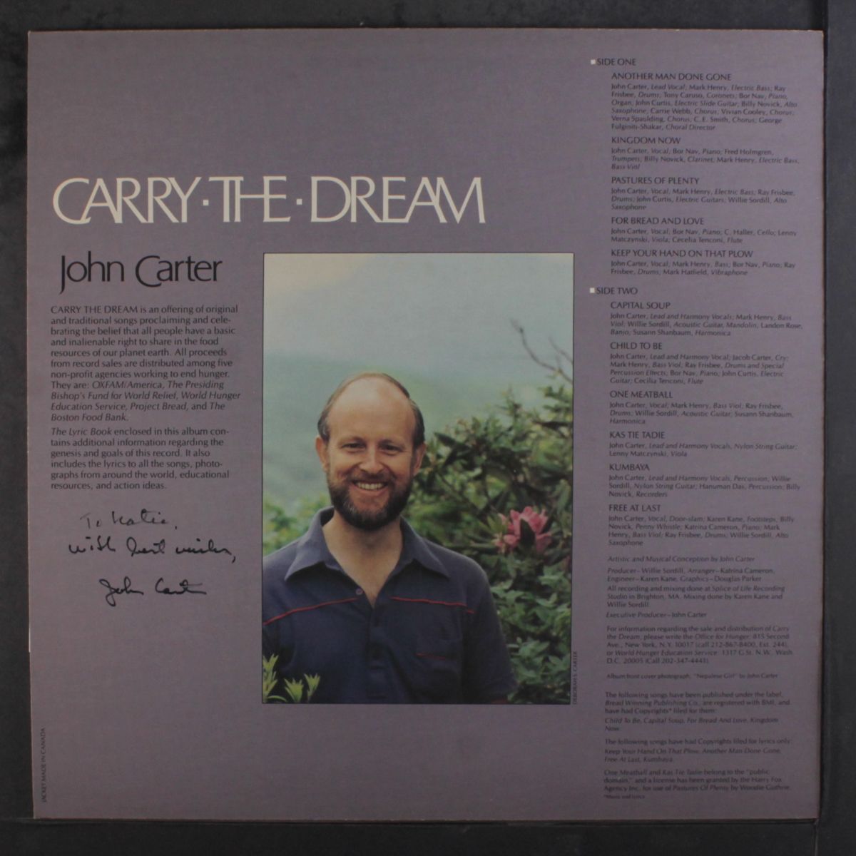 carry the dream by JOHN CARTER