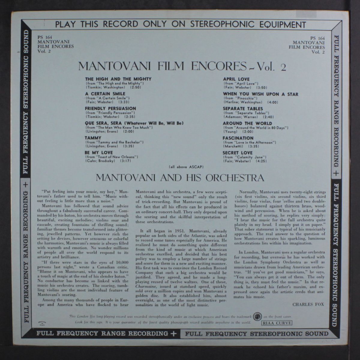 film encores, vol. 2 by MANTOVANI