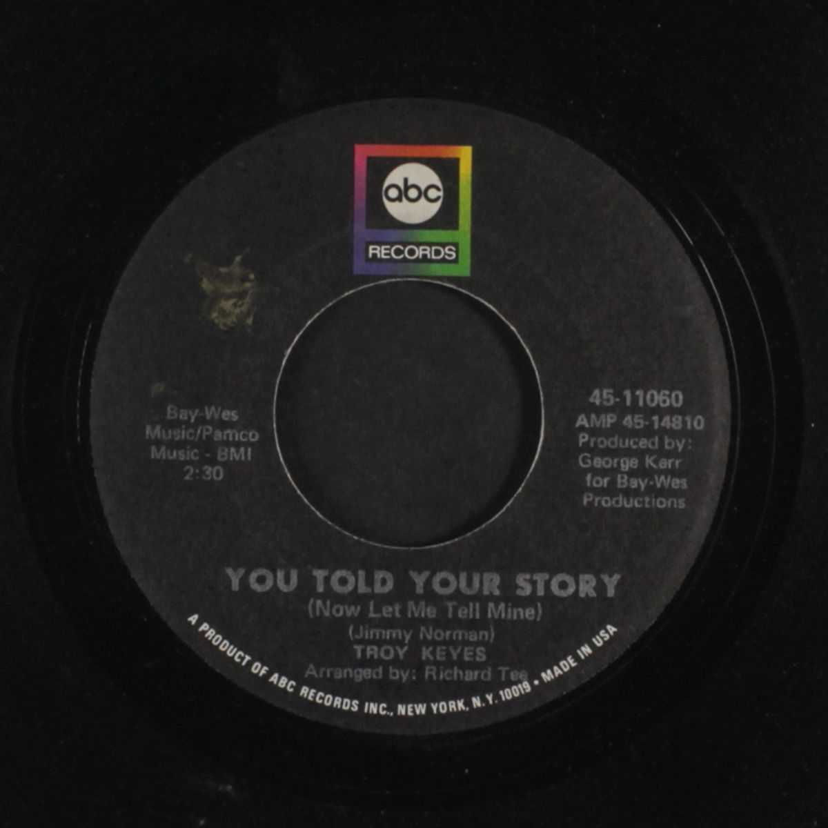 you told your story / no sad songs by TROY KEYES