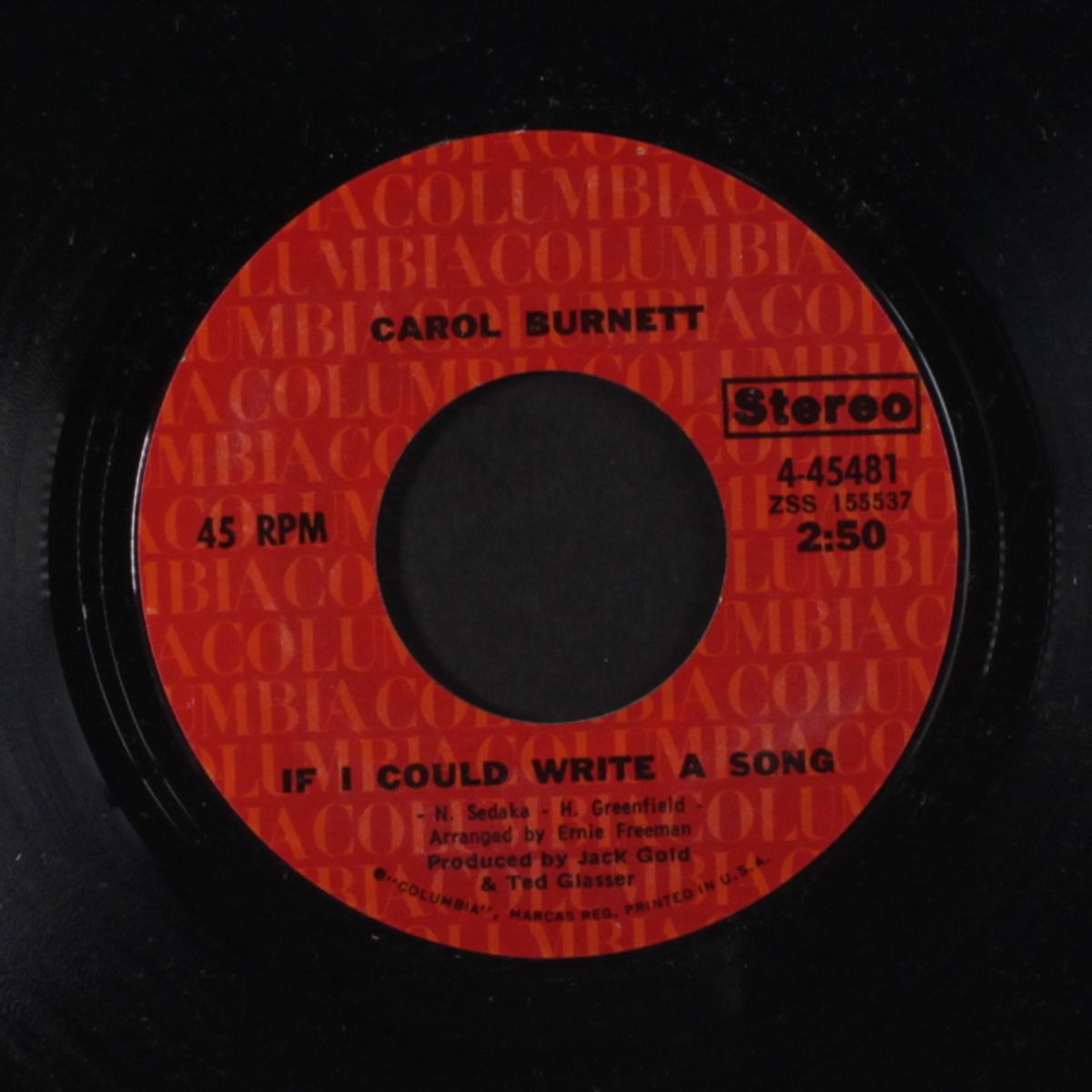 if i could write a song / sunrise, sunset by CAROL BURNETT