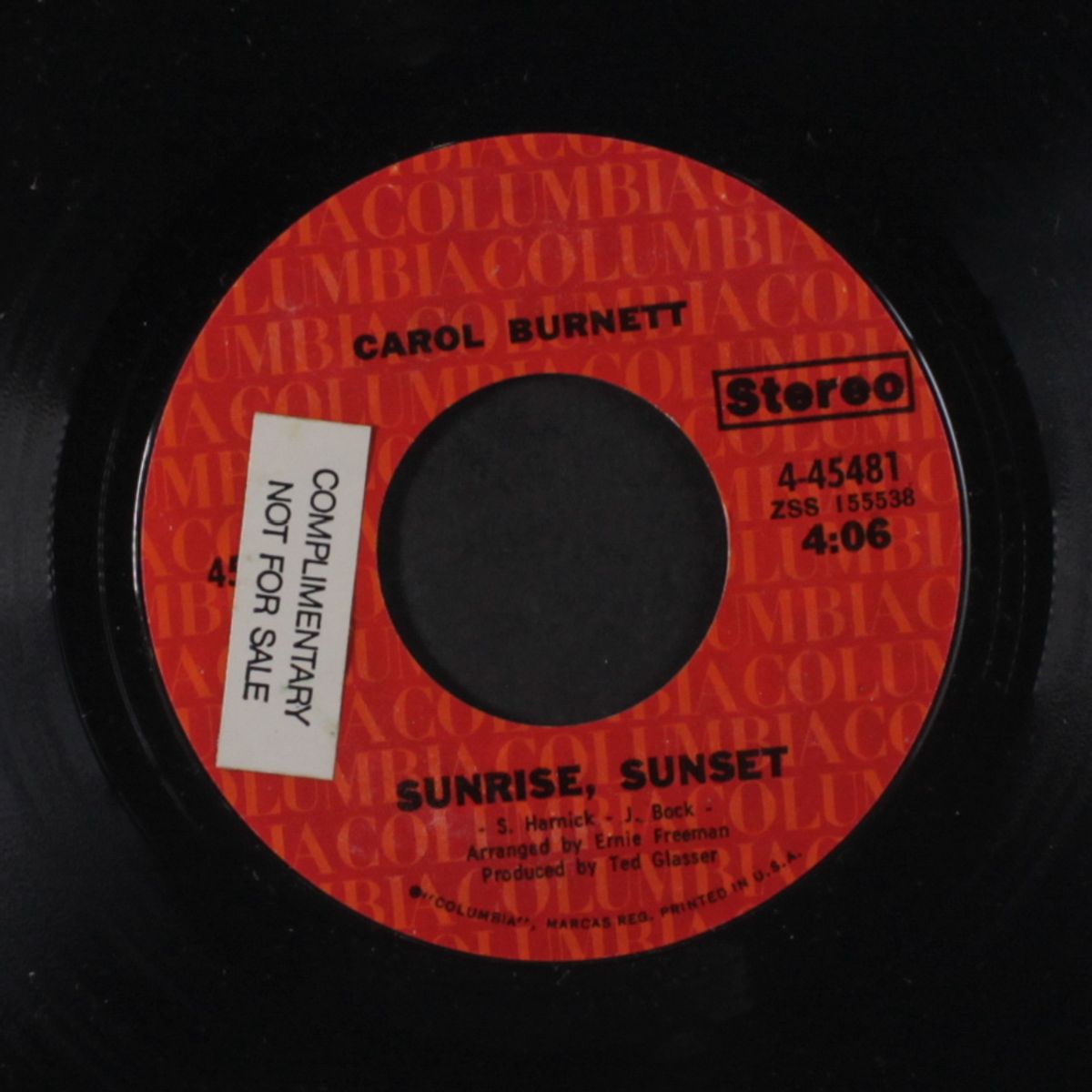 if i could write a song / sunrise, sunset by CAROL BURNETT