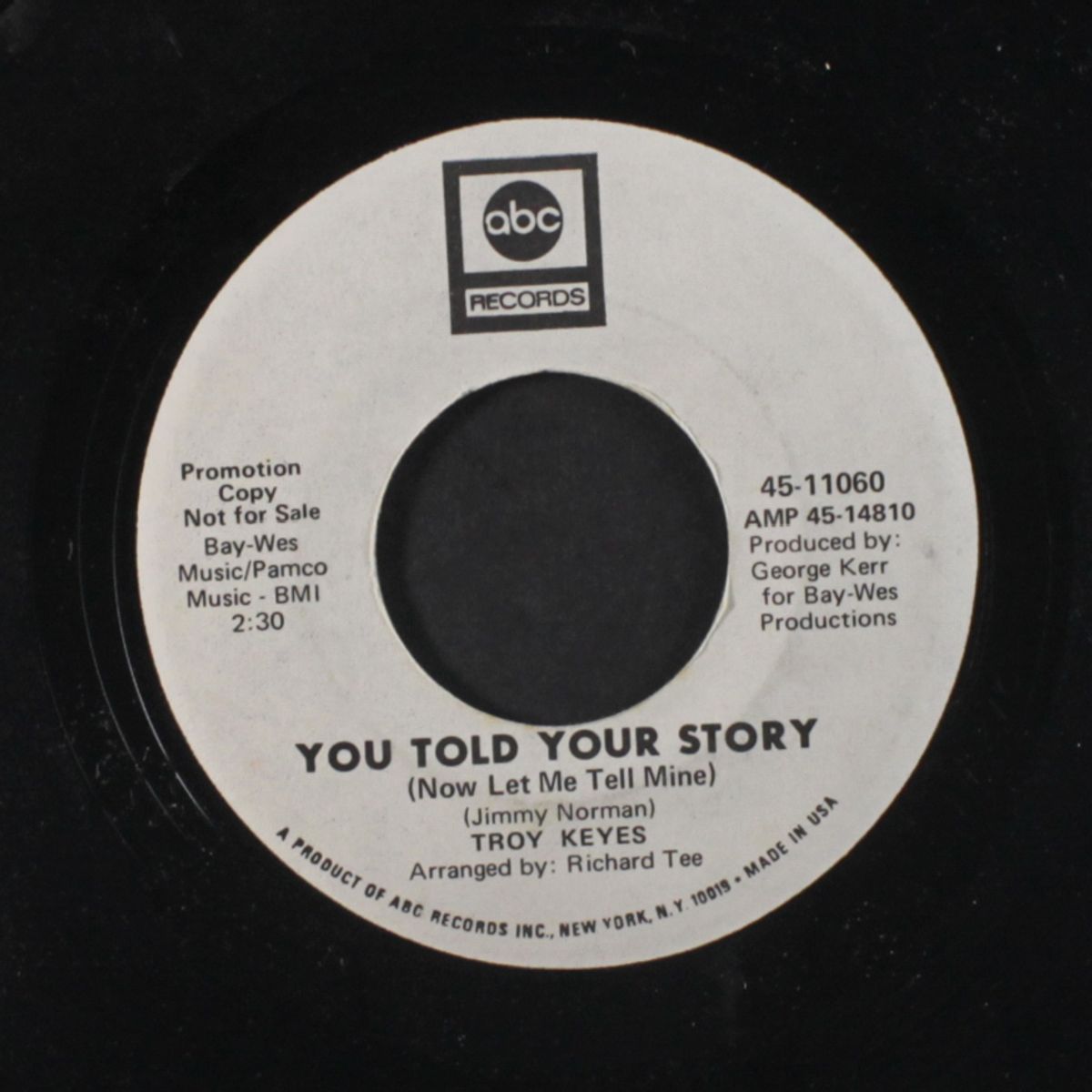 you told your story / no sad songs by TROY KEYES