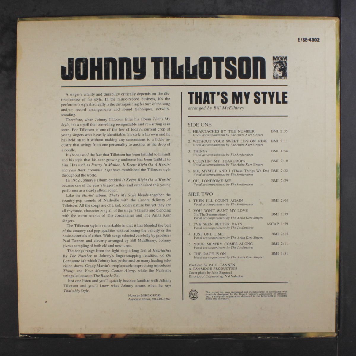 that's my style by JOHNNY TILLOTSON
