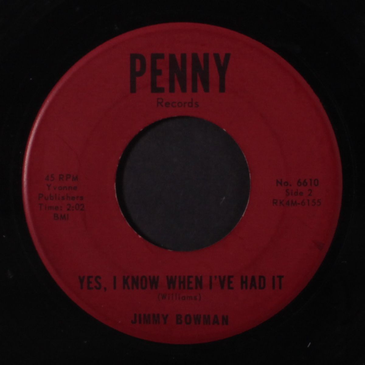 yes, i know when i've had it / where to? by JIMMY BOWMAN