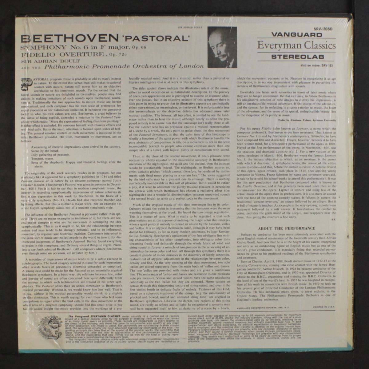 beethoven: pastoral by SIR ADRIAN BOULT