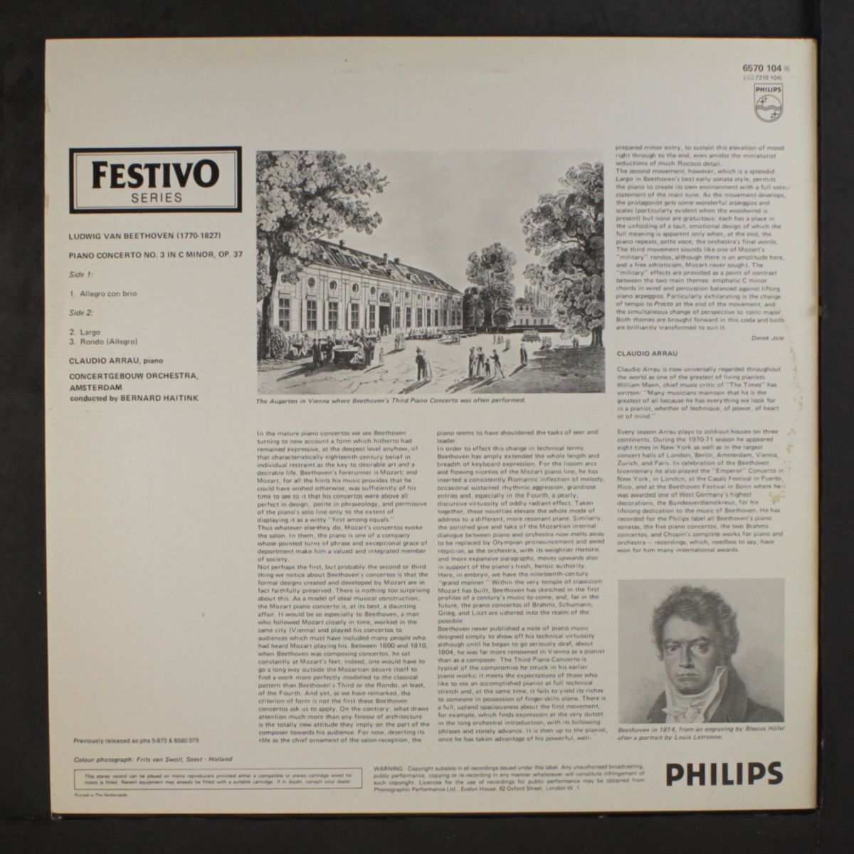 beethoven: piano concerto no. 3 by CLAUDIO ARRAU