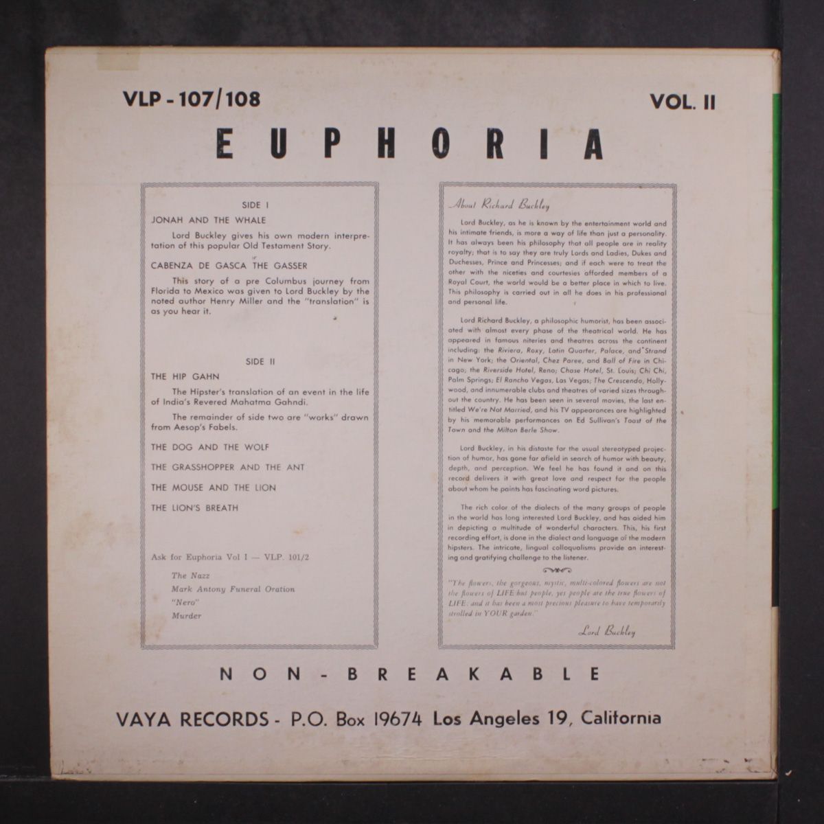 euphoria, vol. 2 by LORD BUCKLEY
