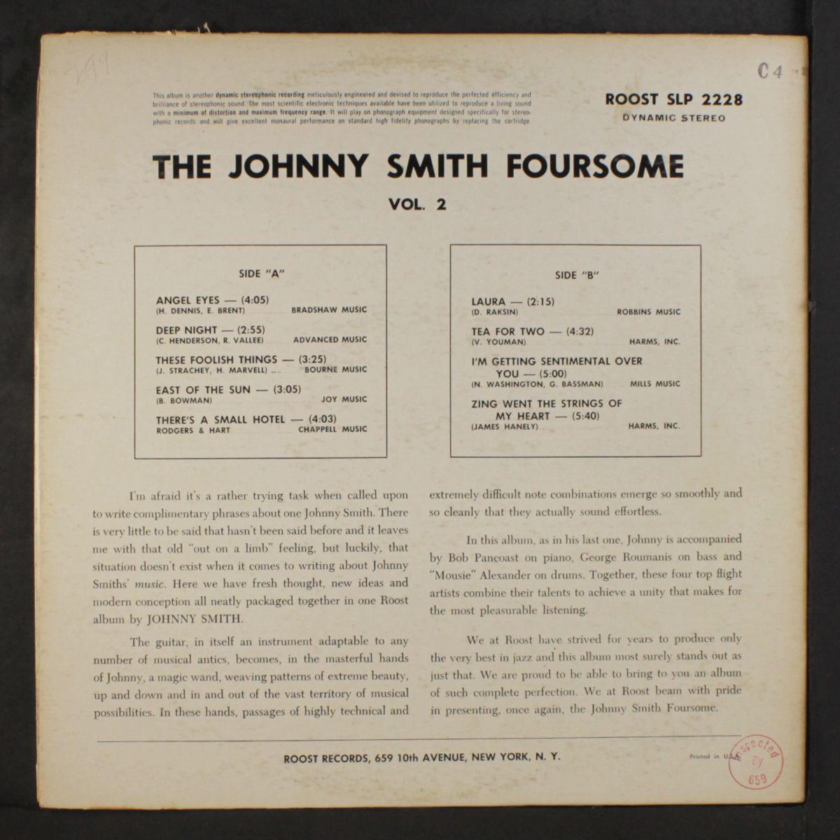 the johnny smith foursome, vol. 2 by JOHNNY SMITH