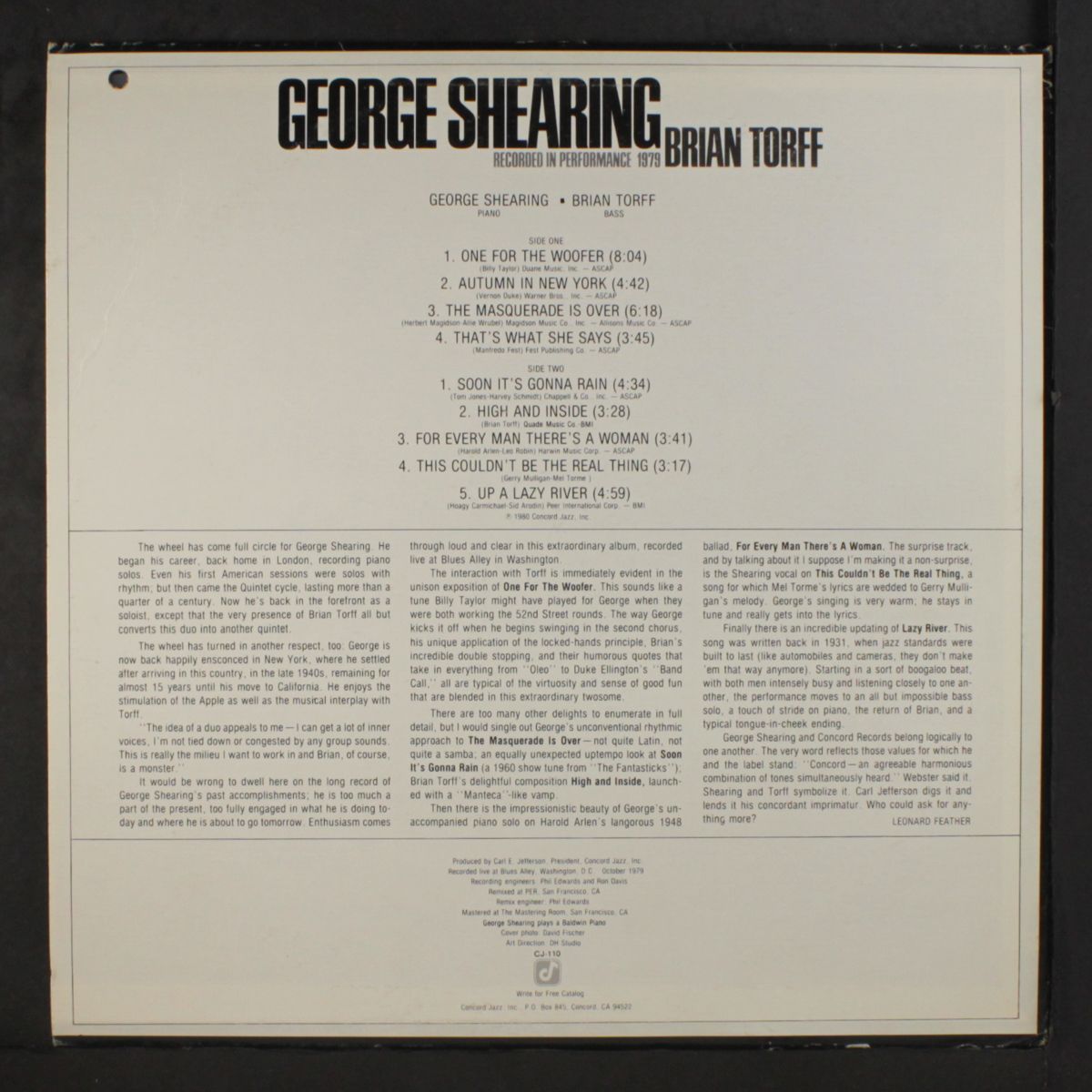 on a clear day by GEORGE SHEARING & BRIAN TORFF