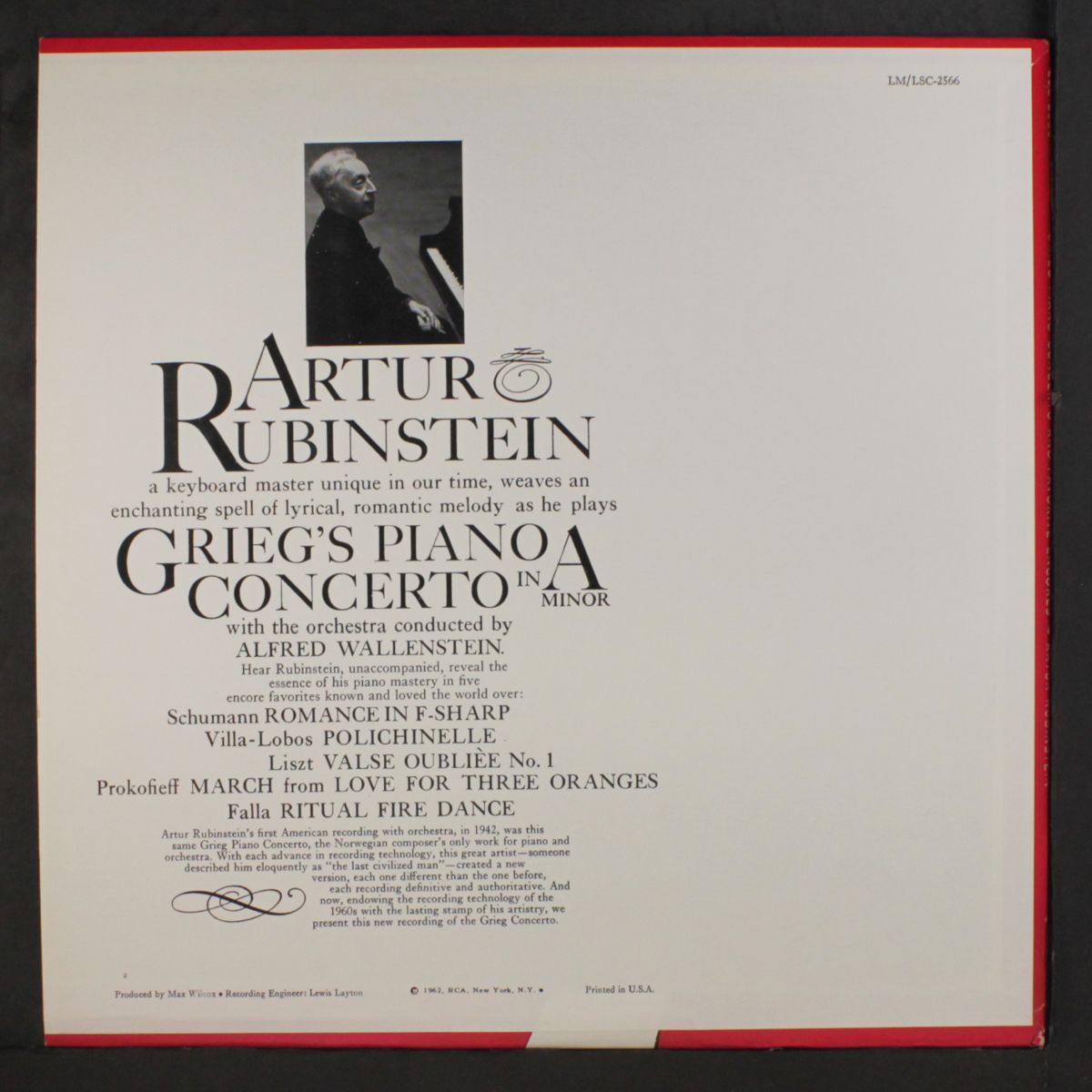 grieg: piano concerto by ARTUR RUBINSTEIN