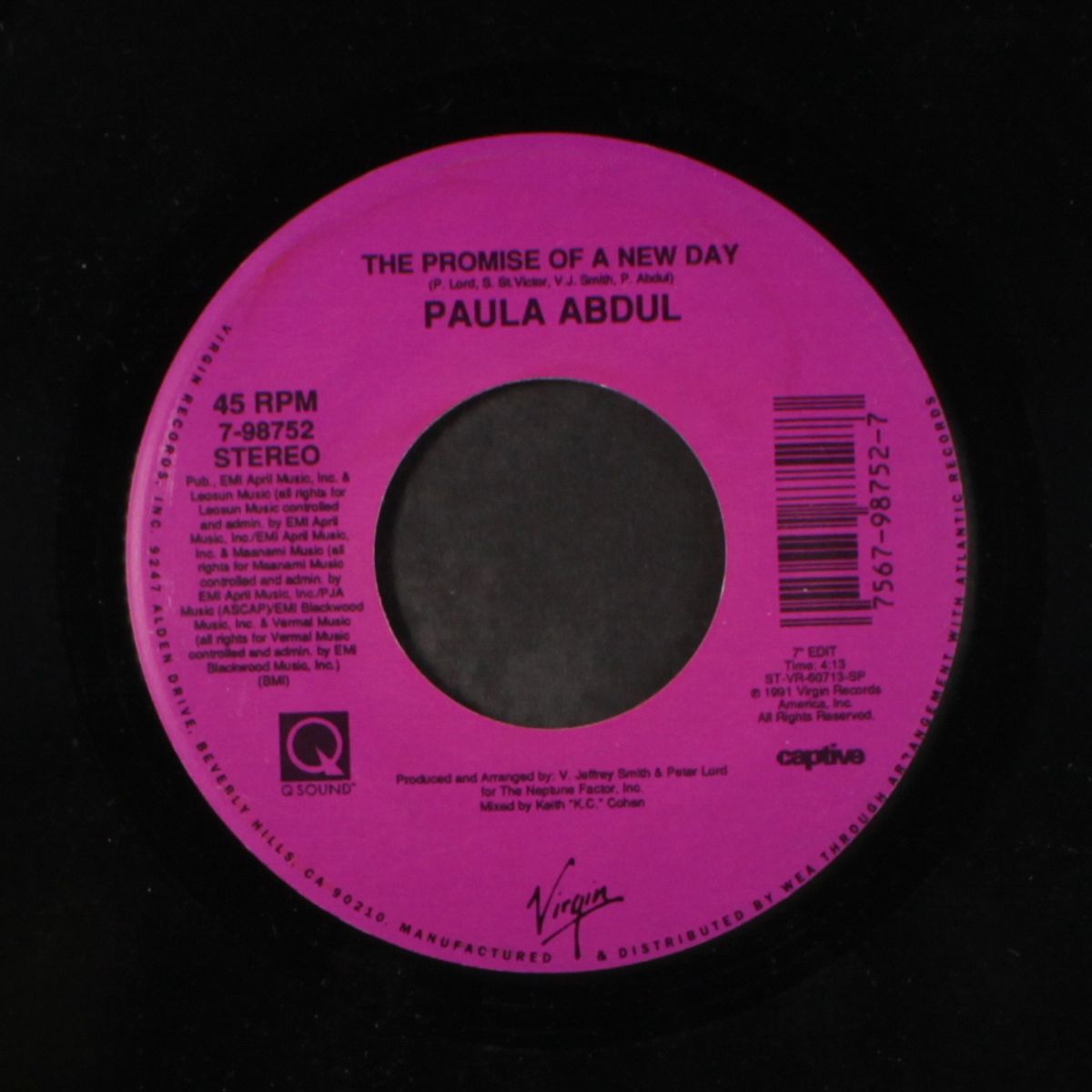 the promise of a new day (7" edit / same (west coast 12")) by PAULA ABDUL