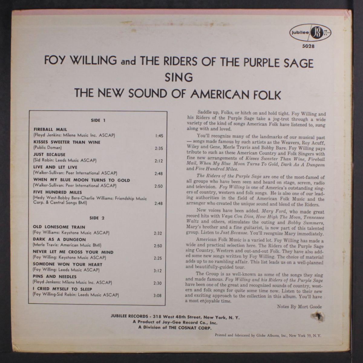 the new sound of american folk by FOY WILLING