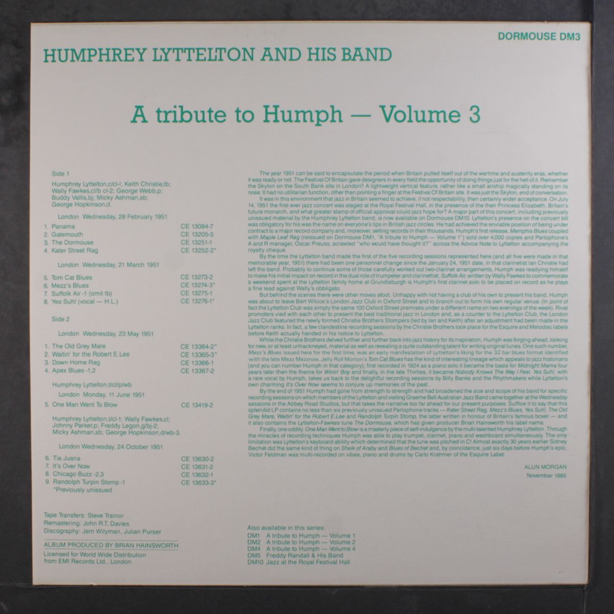 a tribute to humph vol. 3 by HUMPHREY LYTTELTON