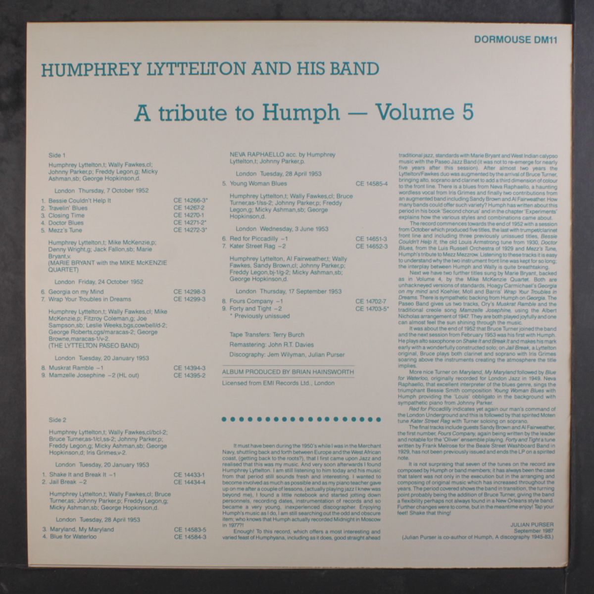 a tribute to humph vol. 5 by HUMPHREY LYTTELTON