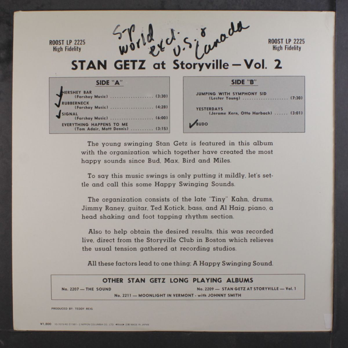 storyville, vol. 2 by STAN GETZ