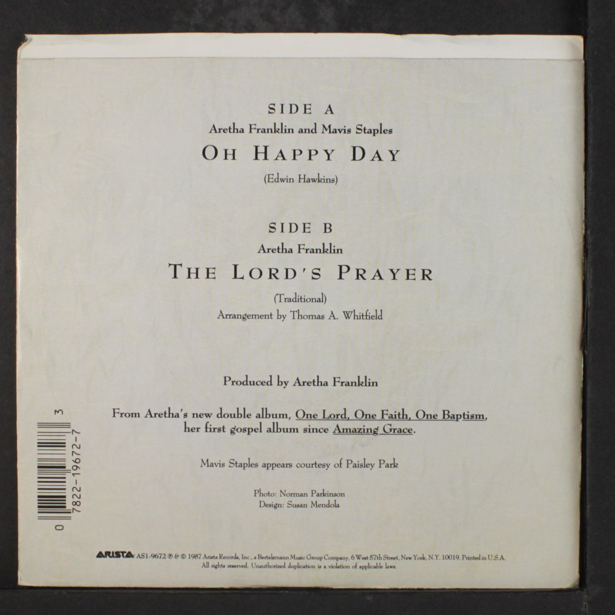 oh happy day / the lord's prayer by ARETHA FRANKLIN