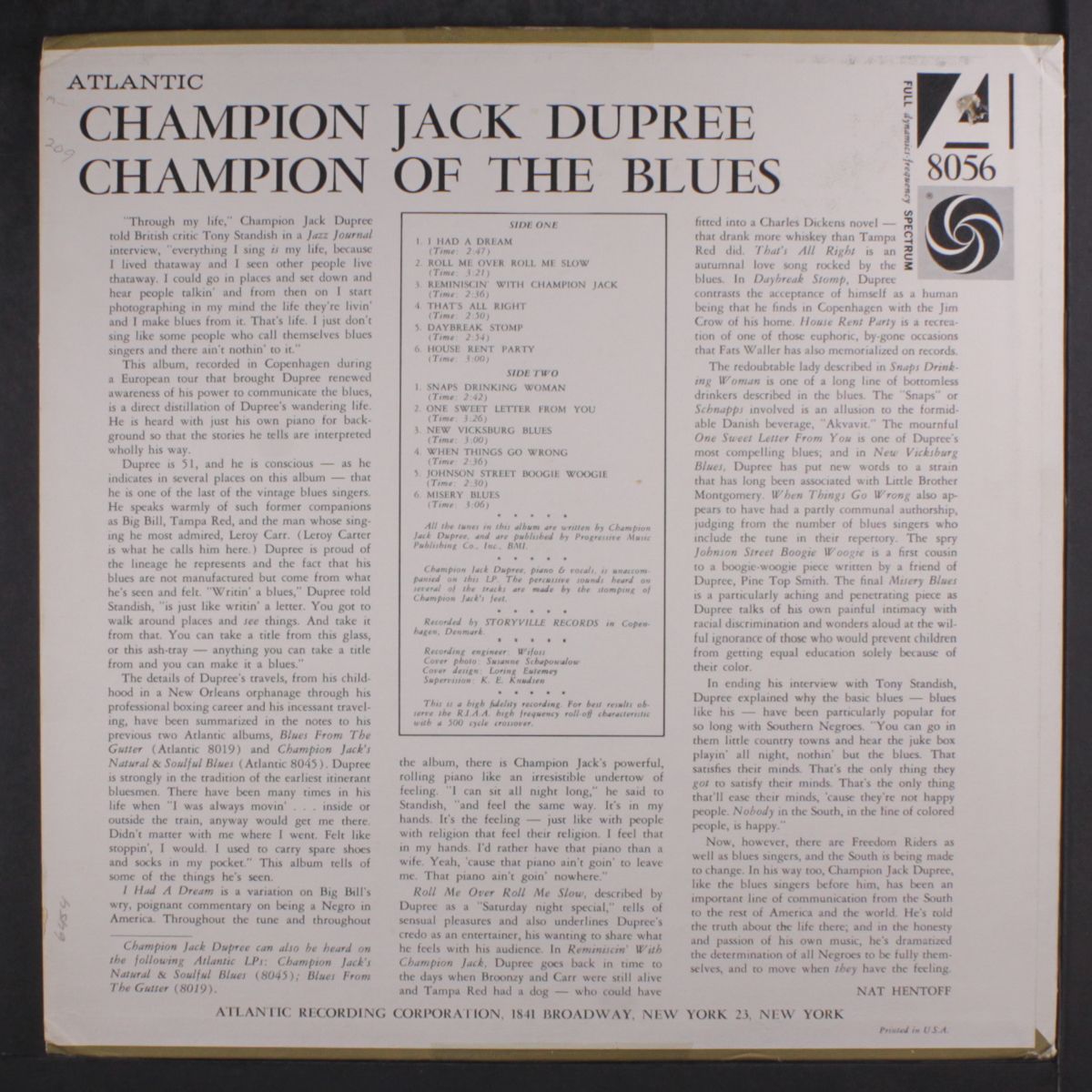 champion of the blues by CHAMPION JACK DUPREE