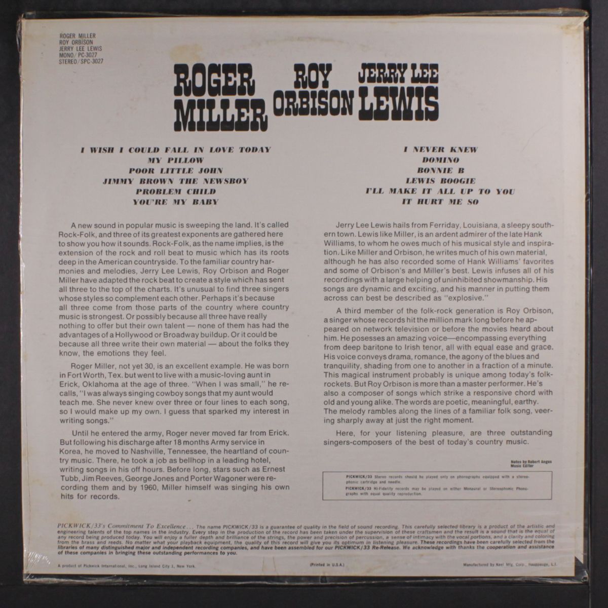 roger miller / roy orbison / jerry lee lewis by ROGER MILLER / ROY ORBISON / JERRY LEE LEWIS