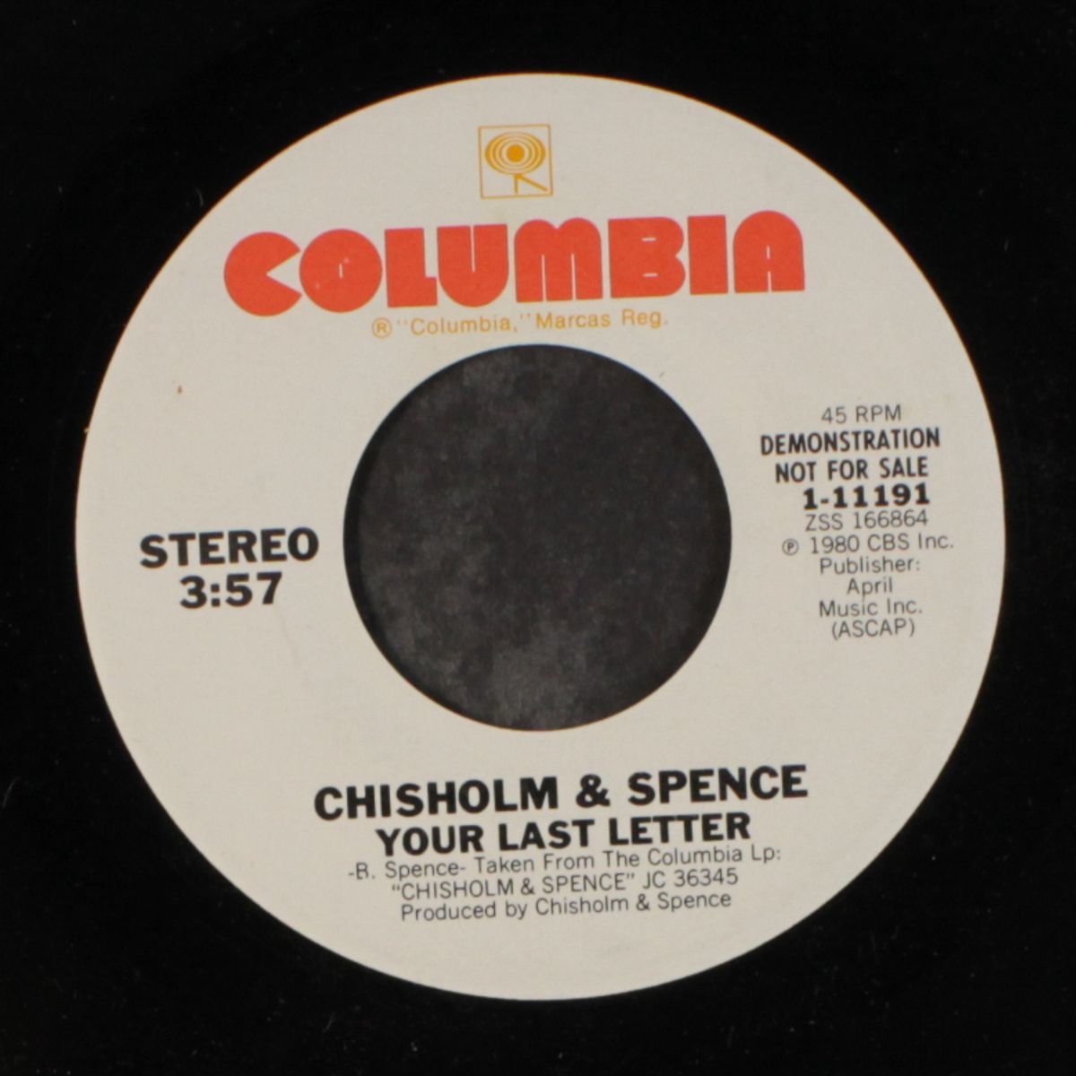 your last letter / same by CHISHOLM & SPENCE