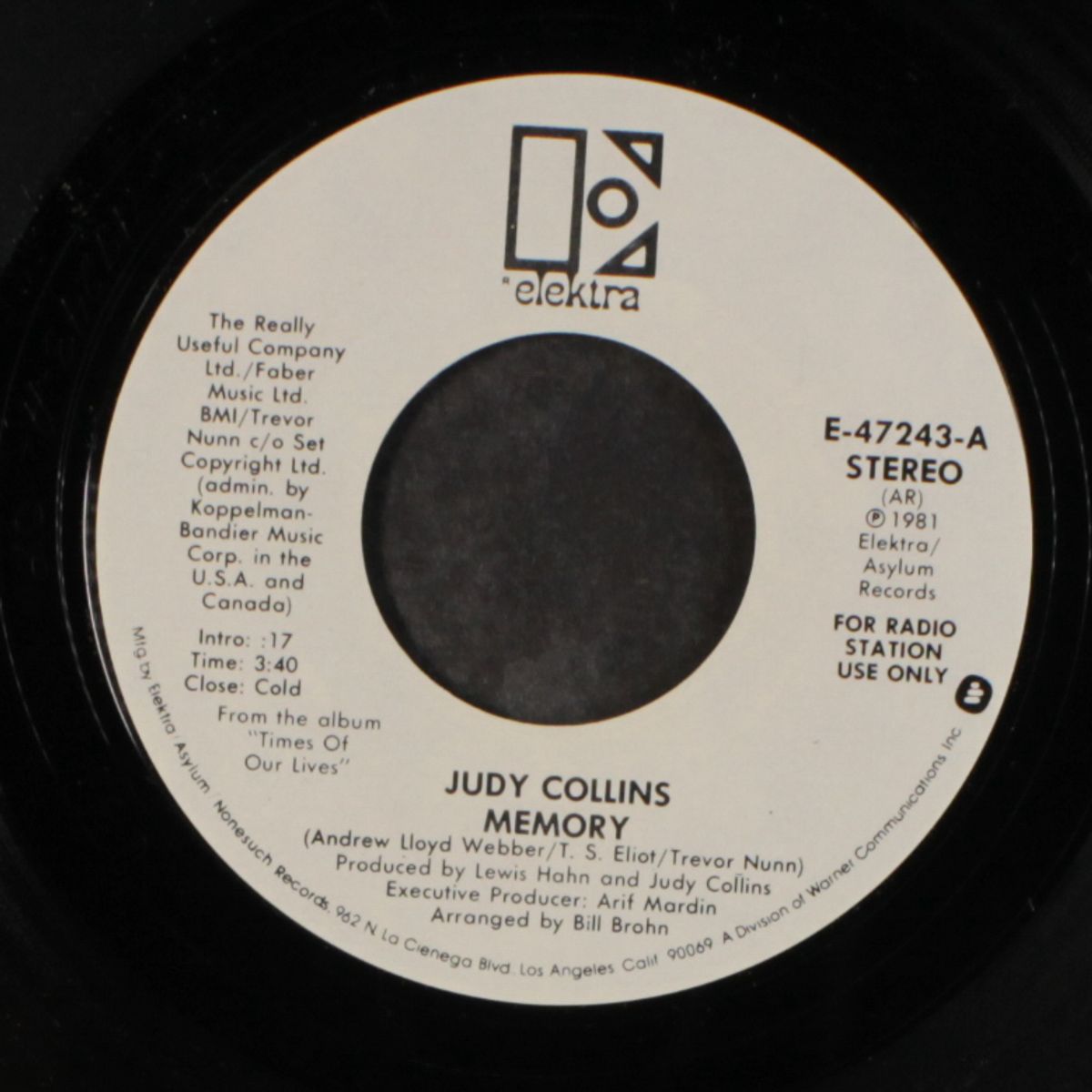 memory / same by JUDY COLLINS