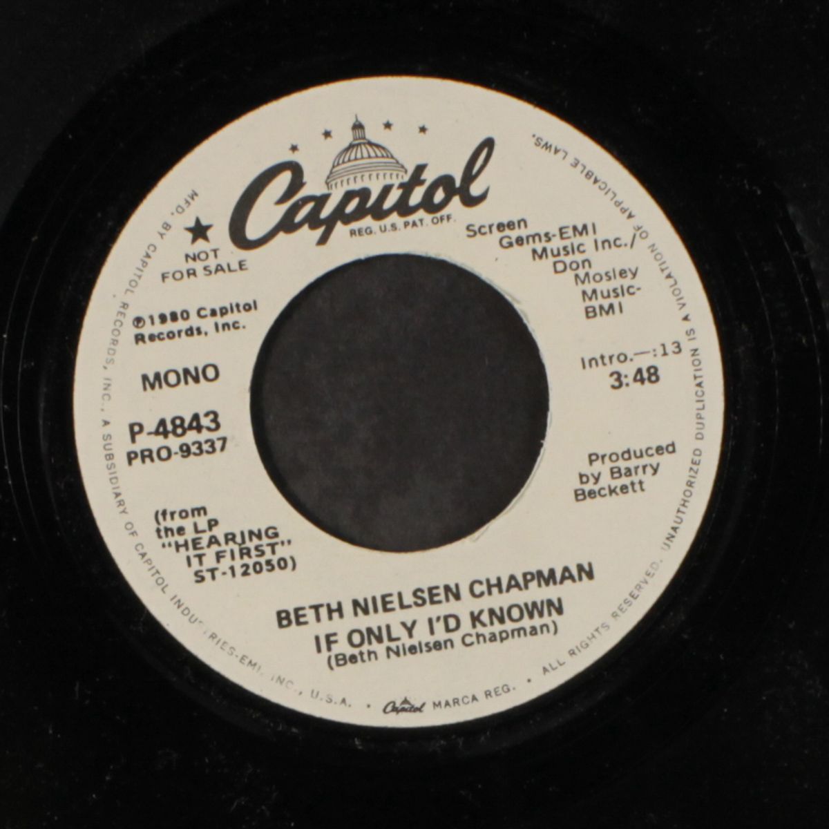 if i'd only known / mono by BETH NIELSEN CHAPMAN
