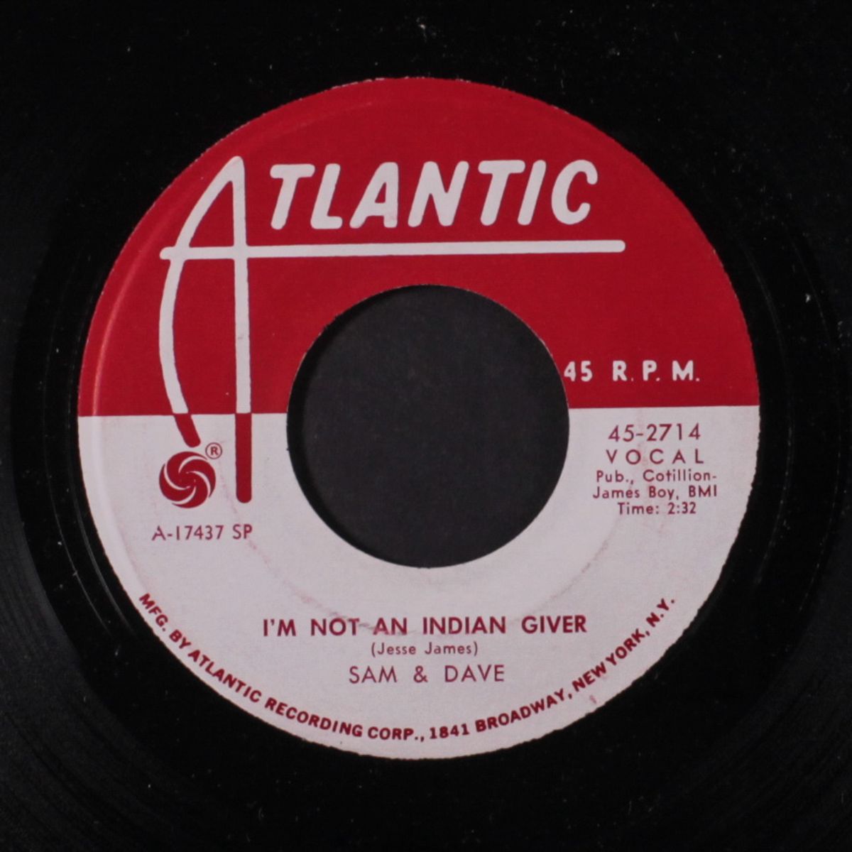 i'm not an indian giver / baby-baby don't stop now by SAM & DAVE