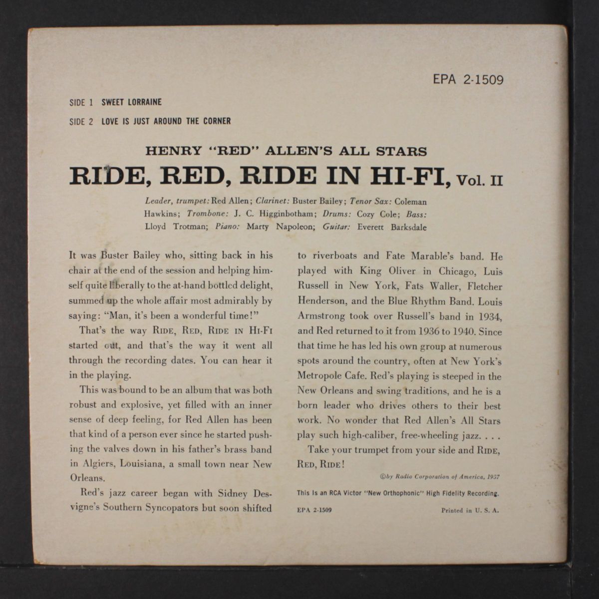 ride red ride in hi-fi vol. 2 by RED ALLEN