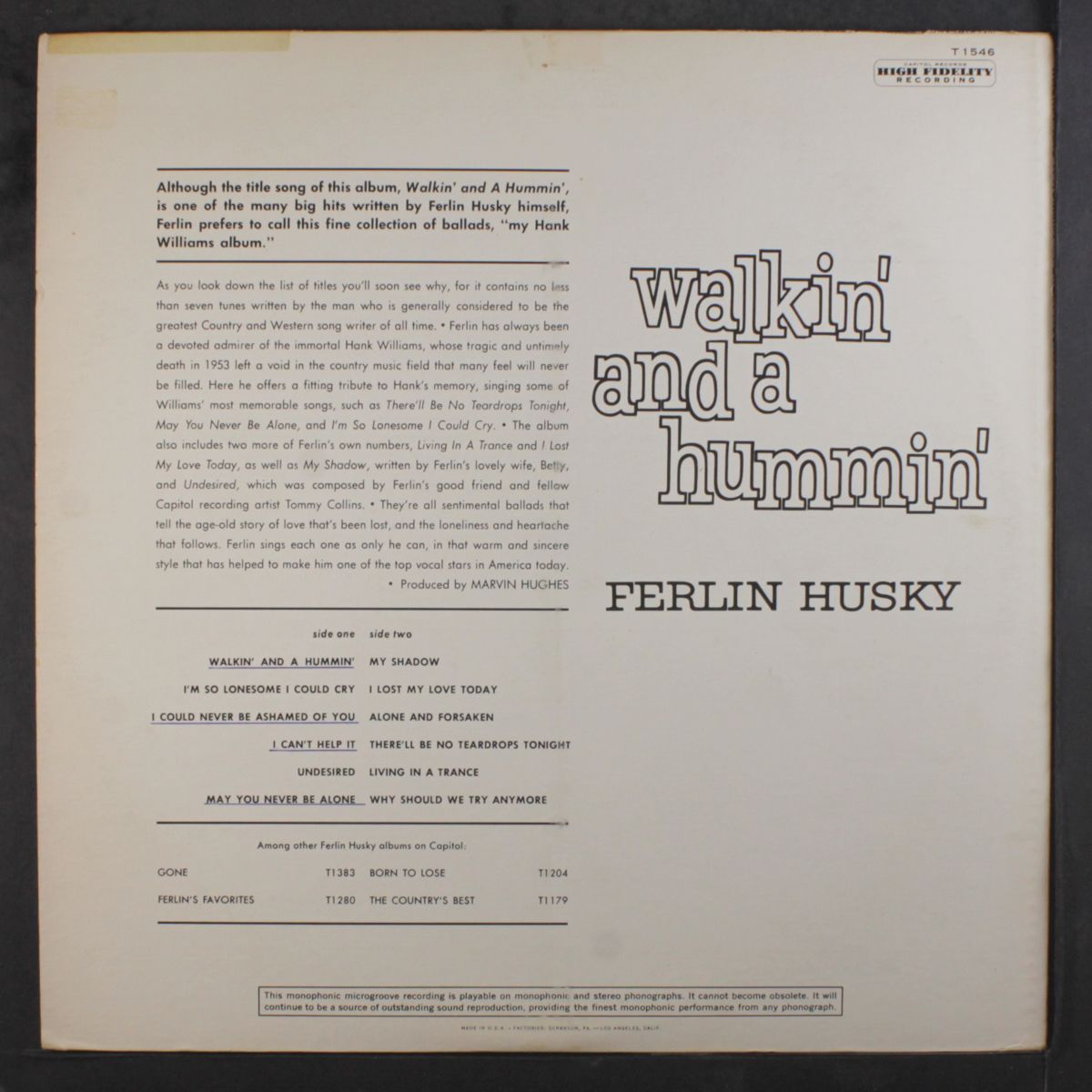walkin' and a hummin' by FERLIN HUSKY