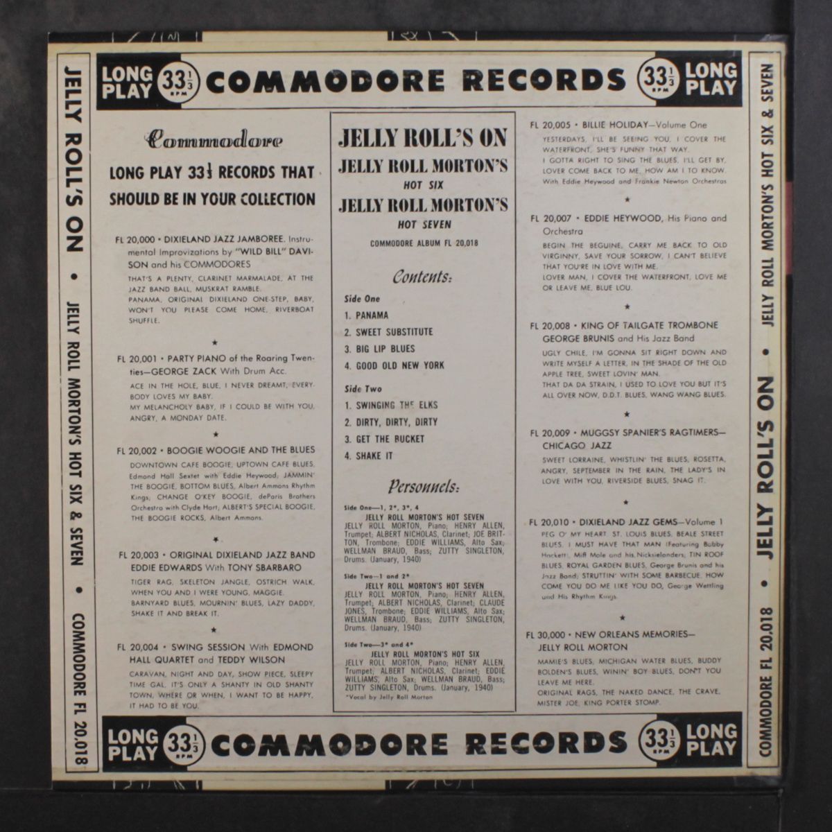 jelly rolls on by JELLY ROLL MORTON