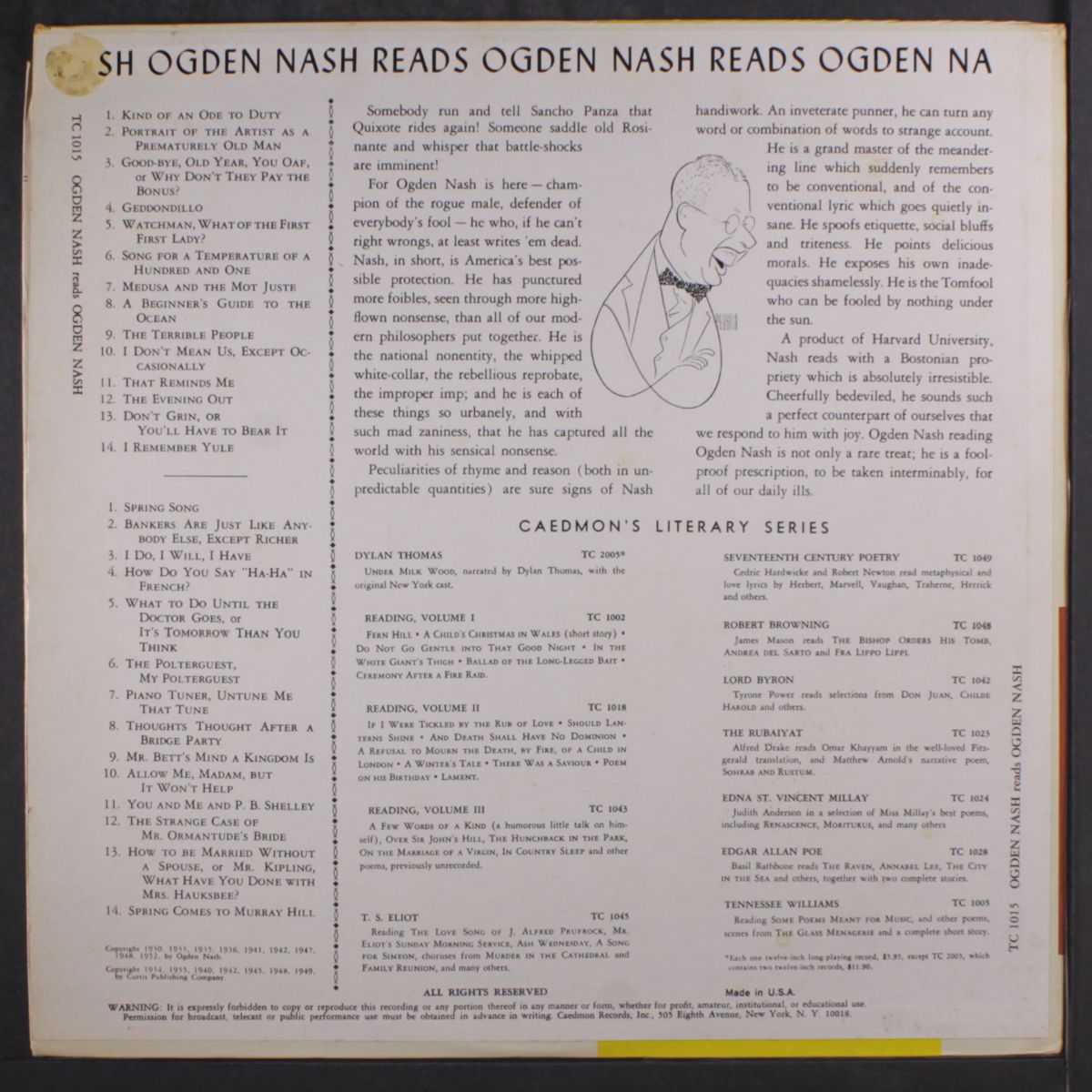 reads ogden nash by OGDEN NASH