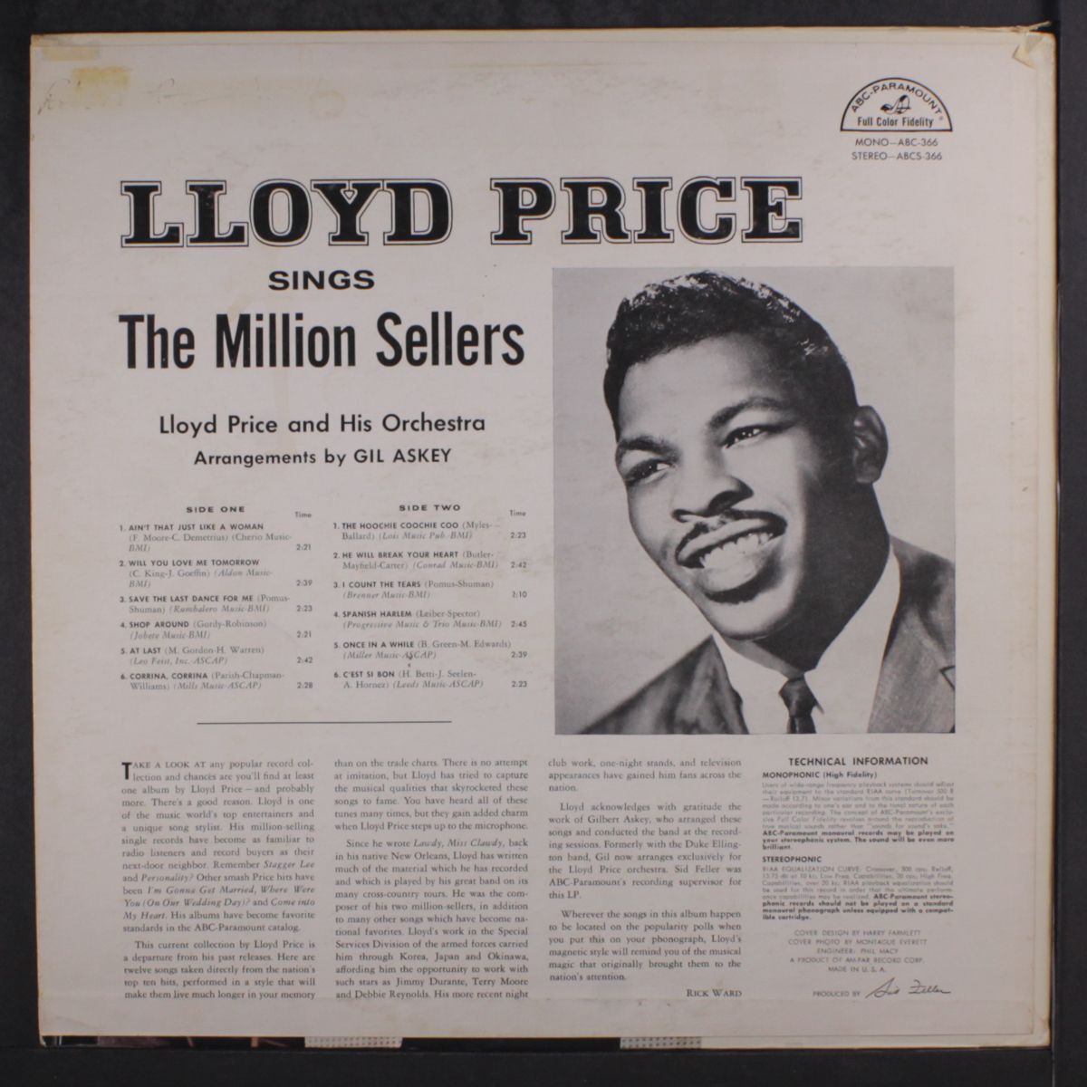 sings the million sellers by LLOYD PRICE
