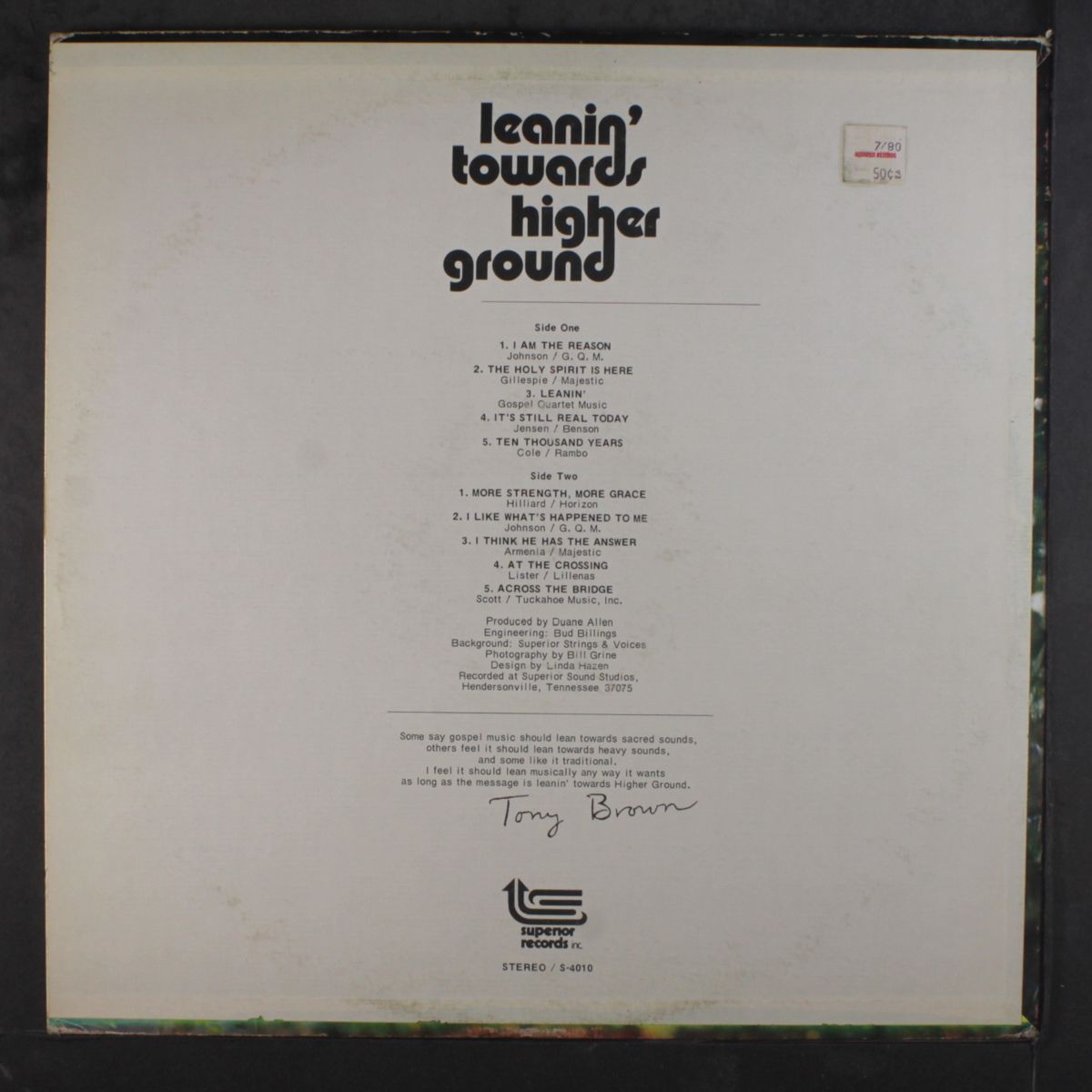 leanin' towards by HIGHER GROUND