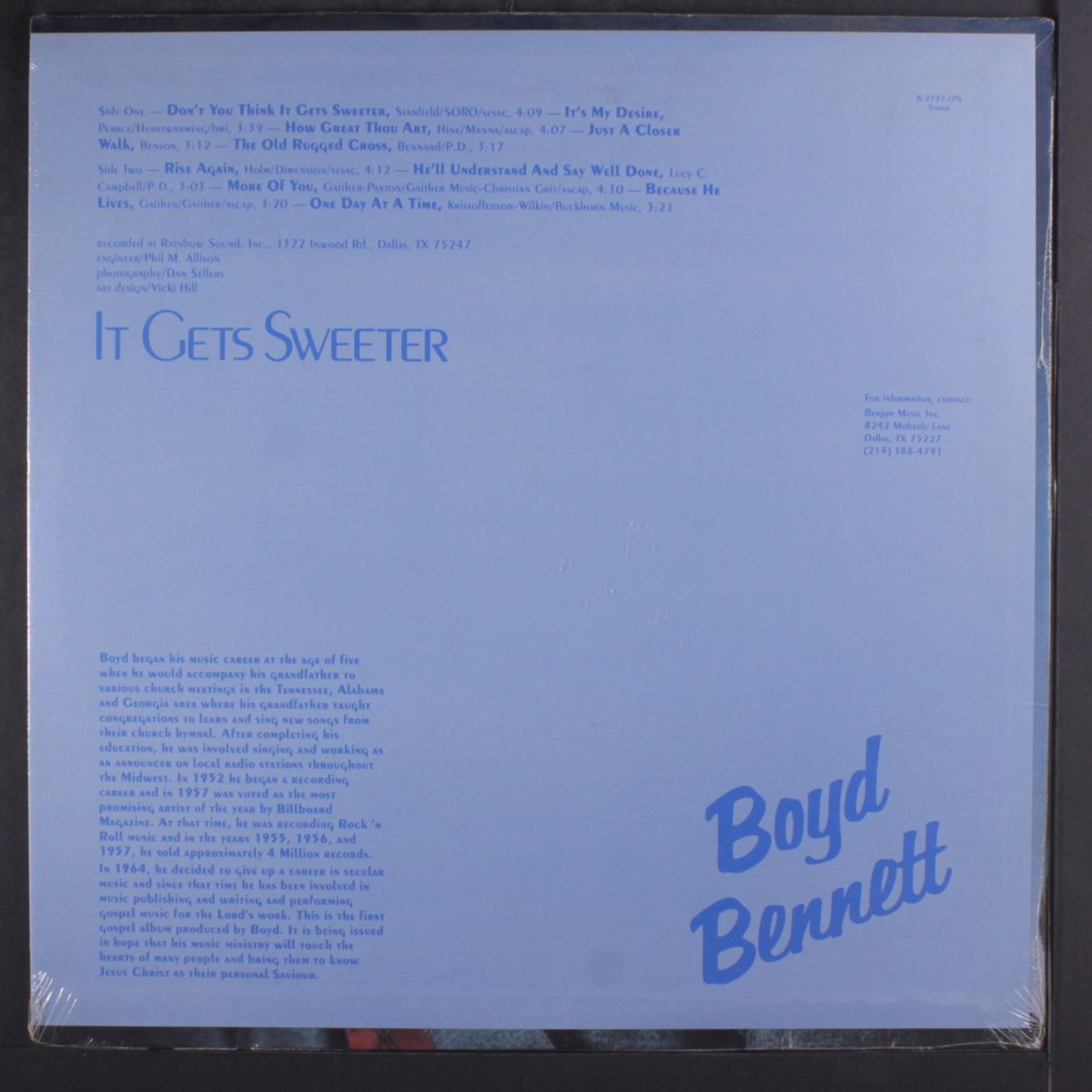 it gets sweeter by BOYD BENNETT