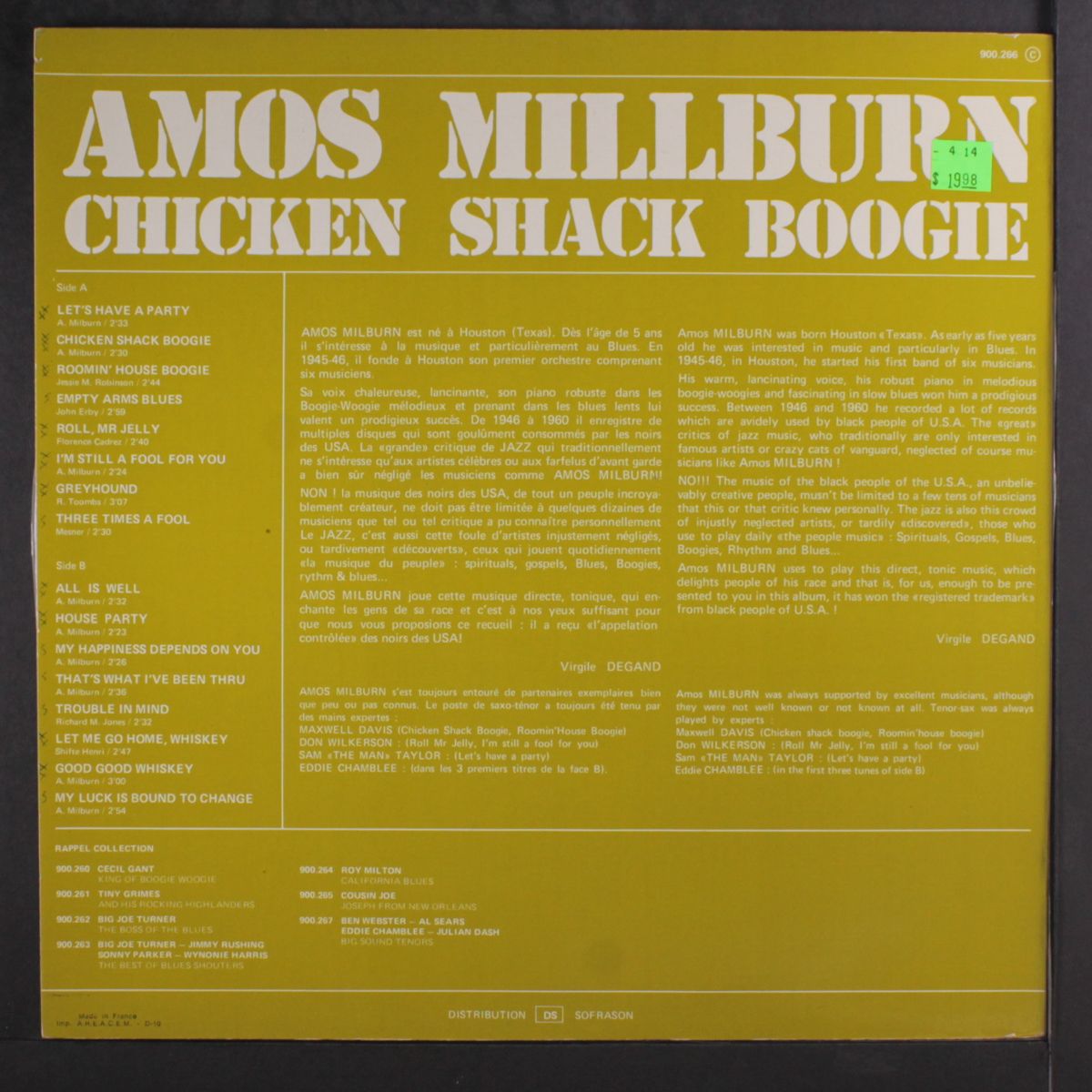 chicken shack boogie by AMOS MILBURN