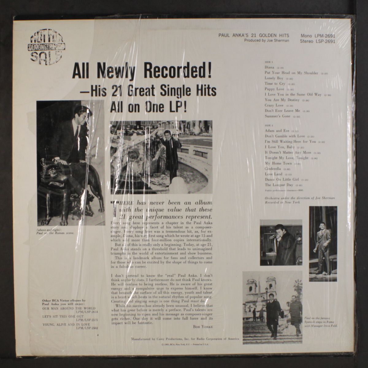 21 golden hits by PAUL ANKA