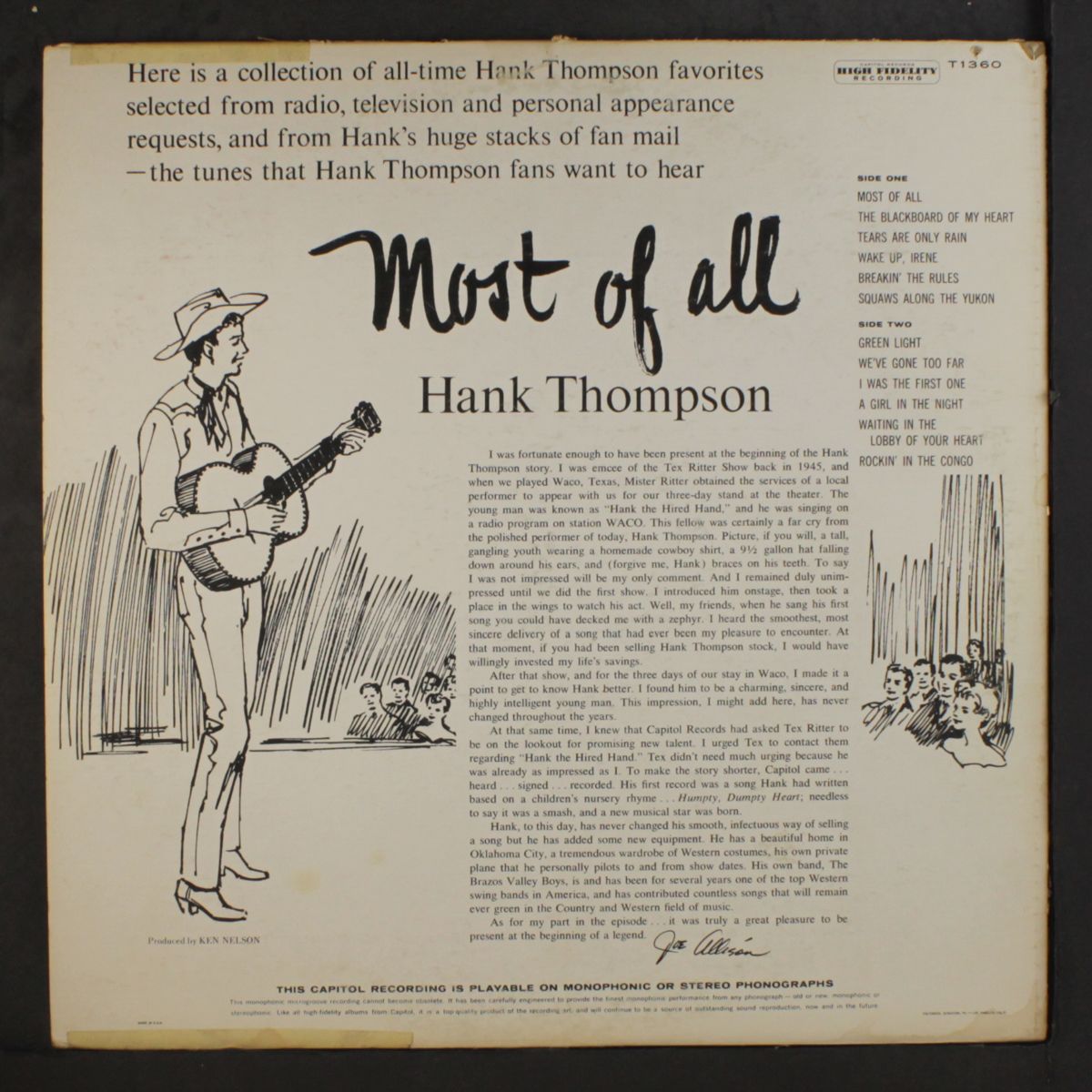most of all by HANK THOMPSON