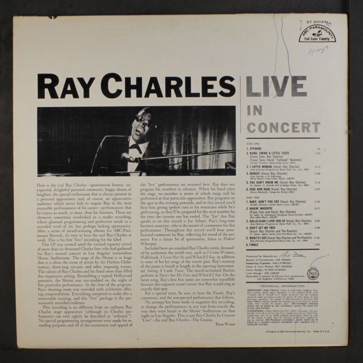 live in concert by RAY CHARLES