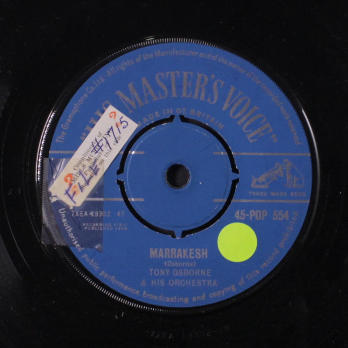 marrakesh / i want to be happy cha cha by TONY OSBORNE