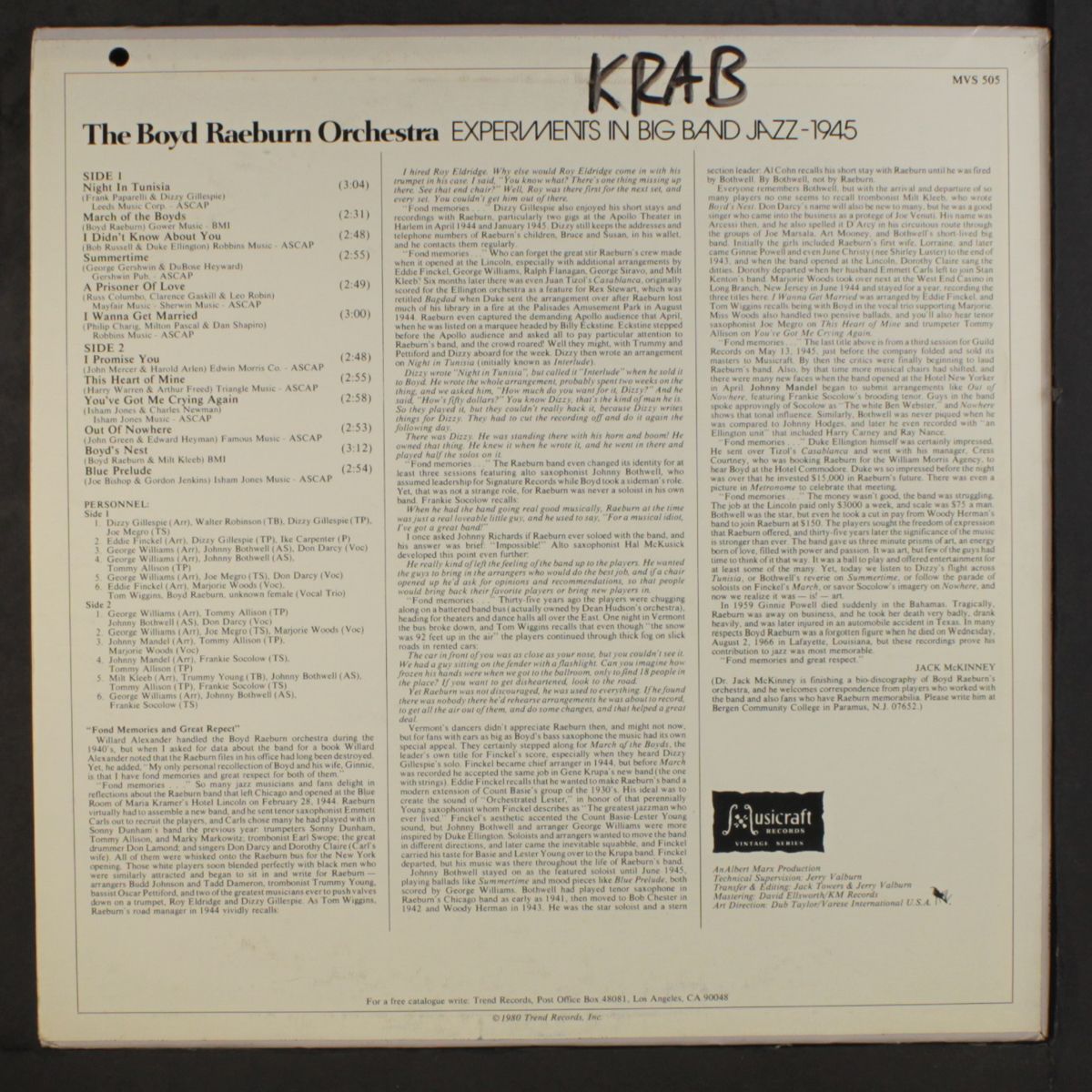 experiments in band band jazz 1945 by BOYD RAEBURN