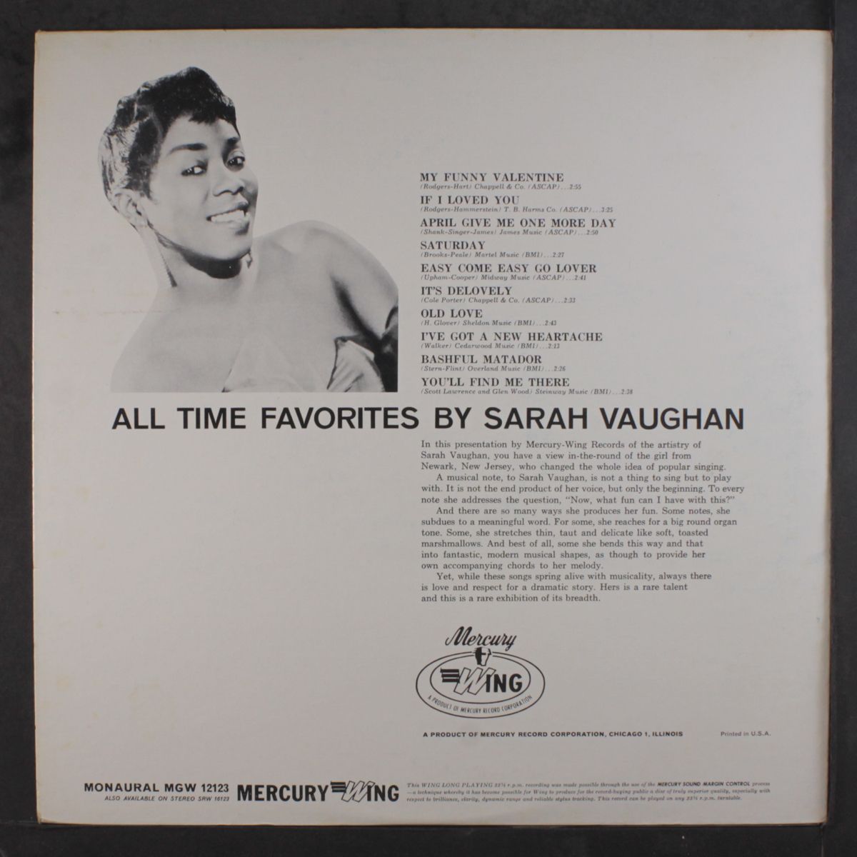 all time favorites by SARAH VAUGHAN